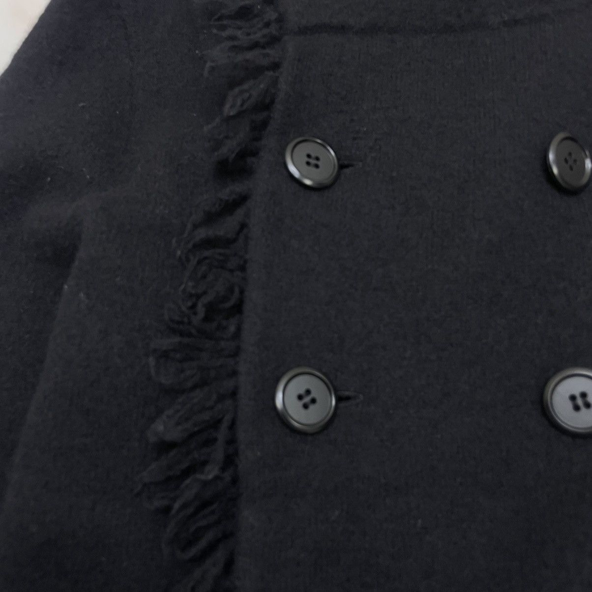 gomme 🔥Unique Design Gomme Black Wool High Collar Frindged Jacket Size M / US 6-8 / IT 42-44 - 8 Thumbnail