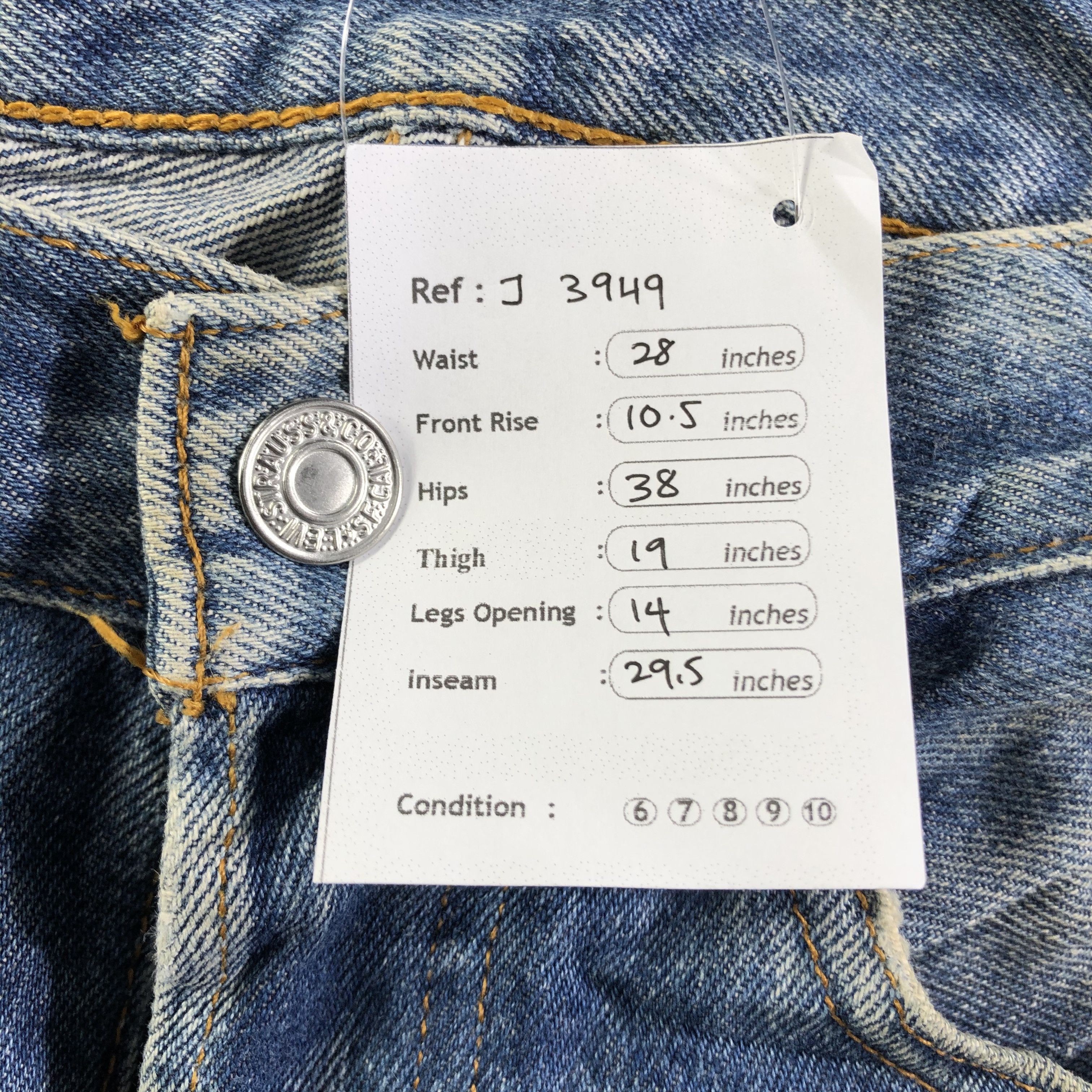 Levi's 90s Vintage Blue Wash Levis 501 Jeans-J3949 Size US 28 / EU 44 - 12 Thumbnail