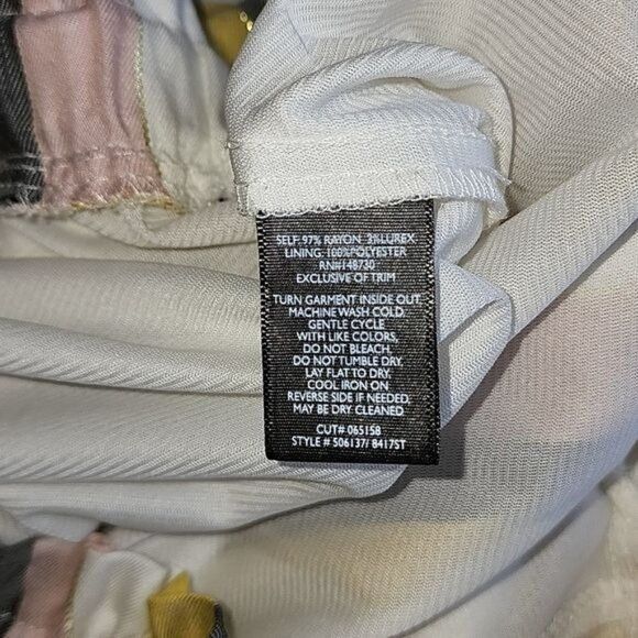 Designer Beige by ECI 2 piece Embellished Striped Colored Rayon Belte Size 34" / US 12 / IT 48 - 11 Thumbnail
