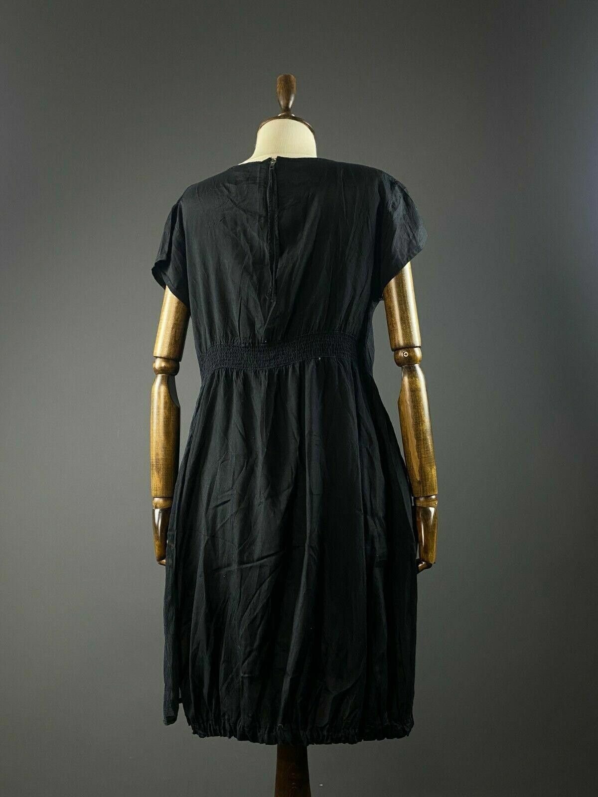 Massimo Osti Masai Black Short Sleeve Zip A-Line Knee Lenght Dress Size M Size M / US 6-8 / IT 42-44 - 6 Thumbnail