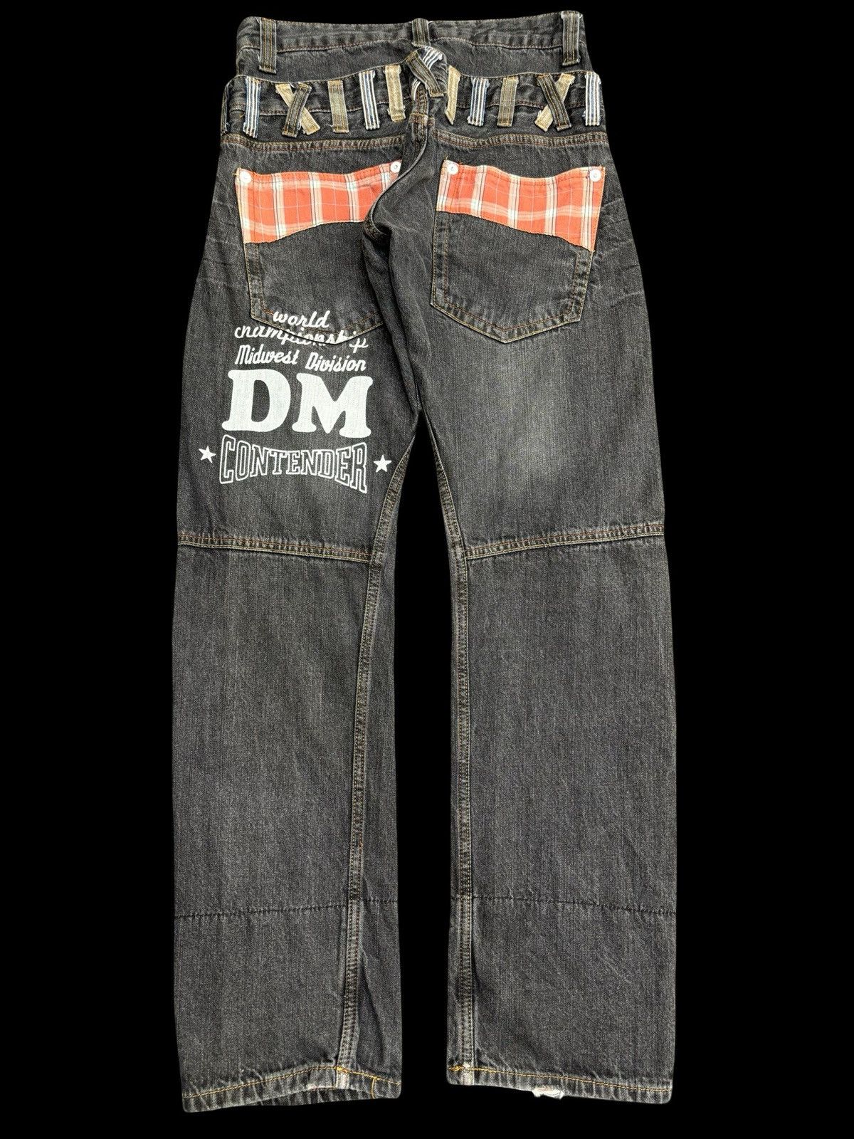 Japanese Brand 💥Insane Double Waist💥Rare Dominate Black Wash Denim F526 Size US 30 / EU 46 - 2 Thumbnail