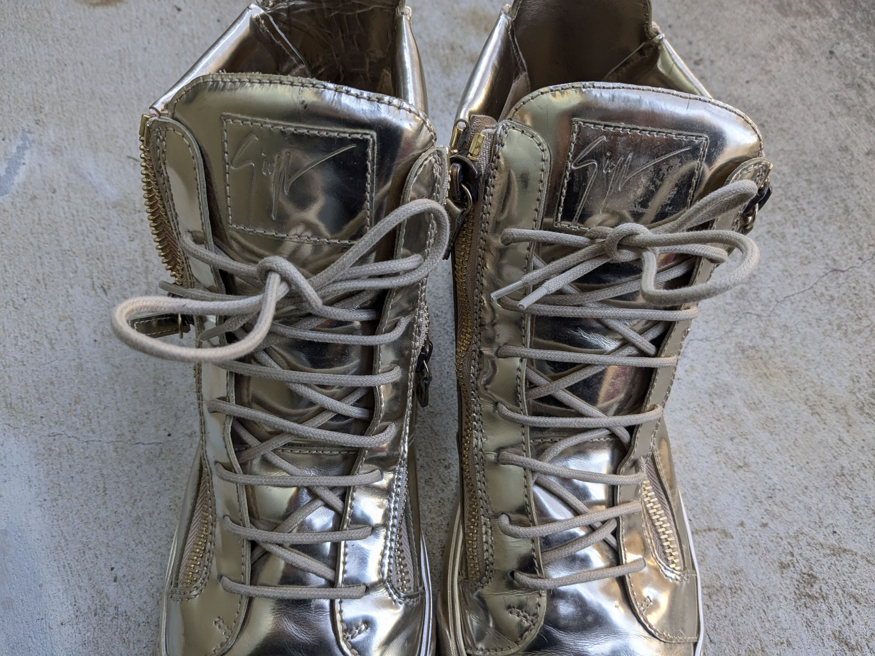 Giuseppe Zanotti Giuseppe Zanotti High Tops Gold Metallic 11 44 Size US 11 / EU 44 - 3 Thumbnail