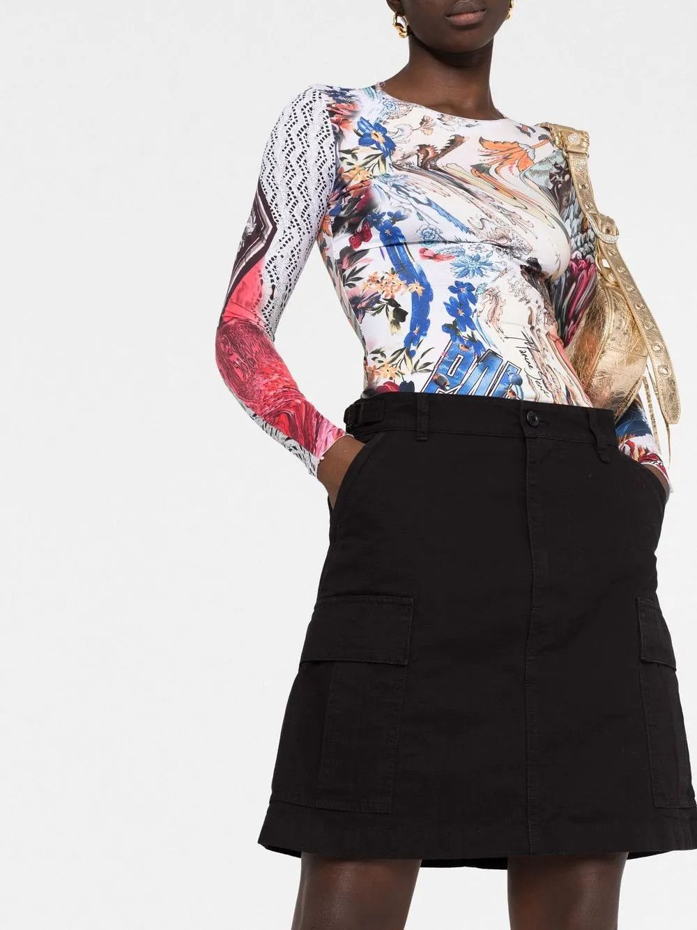 Balenciaga o1y0625 Mini Skirt in Black Size 26" / US 2 / IT 38 - 3 Thumbnail