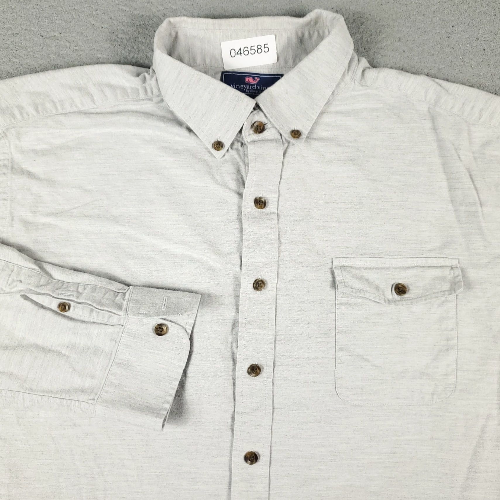 Vineyard Vines VINEYARD VINES Button Up Shirt Mens 2XL Gray Long Sleeve Casual Cotton Size US XXL / EU 58 / 5 - 2 Thumbnail