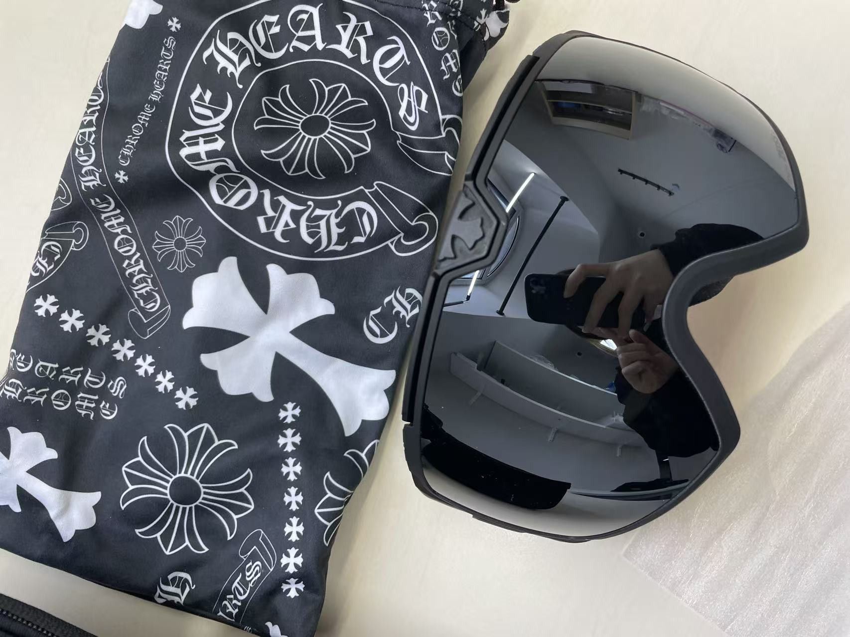 Chrome Hearts Chrome Hearts SILVER MORNING II Flame Patch Ski Goggles Size ONE SIZE - 6 Thumbnail
