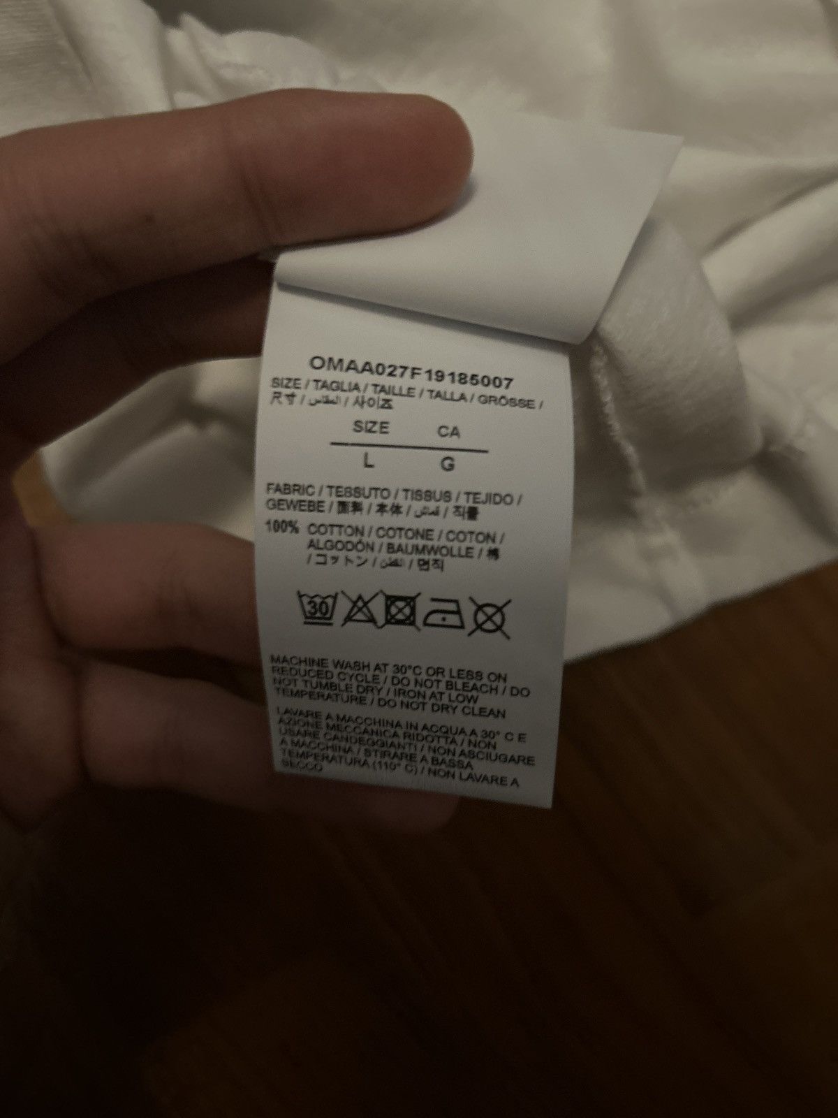 image of Off White Workers Tee Fw19, Men's (Size Large)