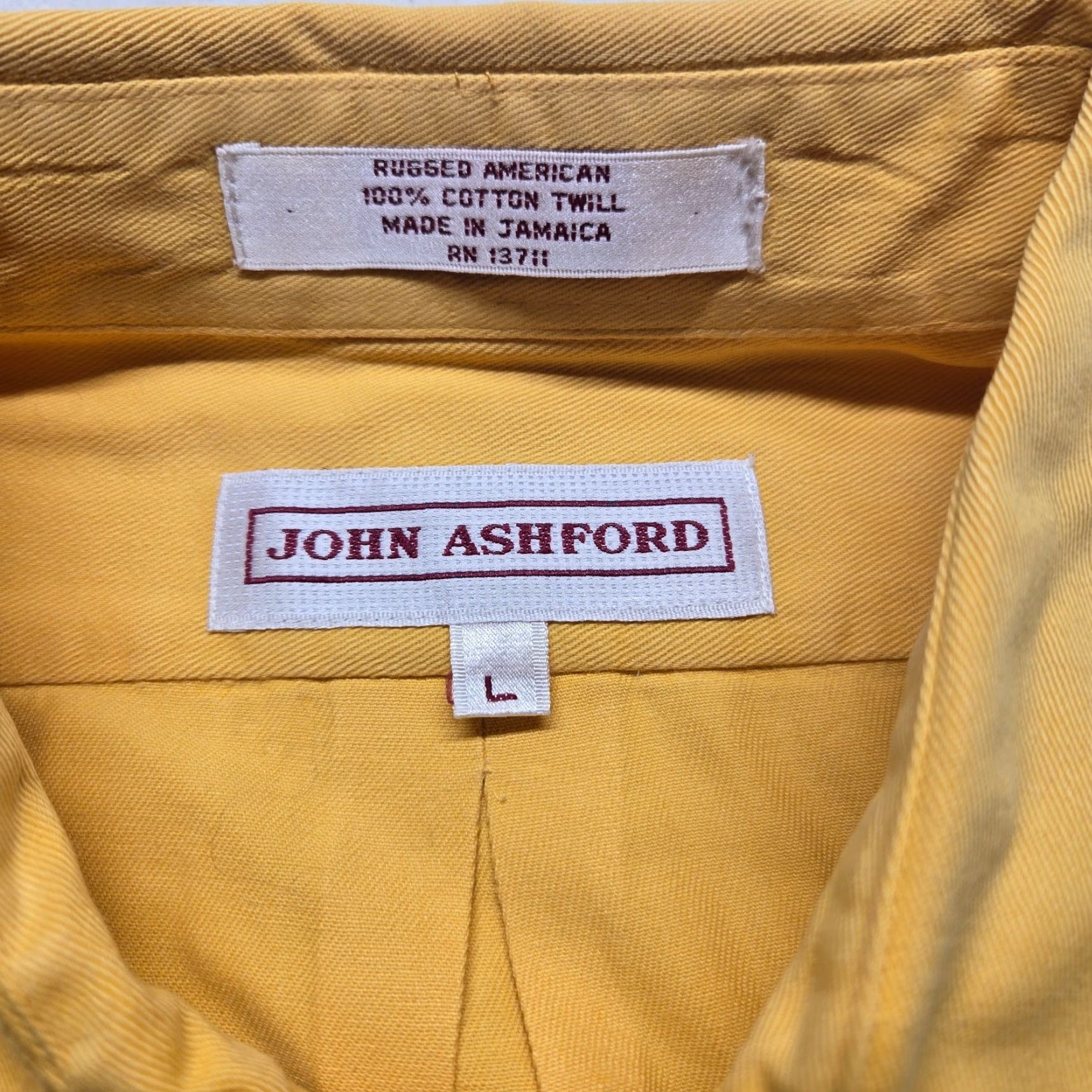 Vintage John Ashford Shirt Adult L Yellow Long Sleeve Button-Down Regular Mens Size US L / EU 52-54 / 3 - 3 Thumbnail
