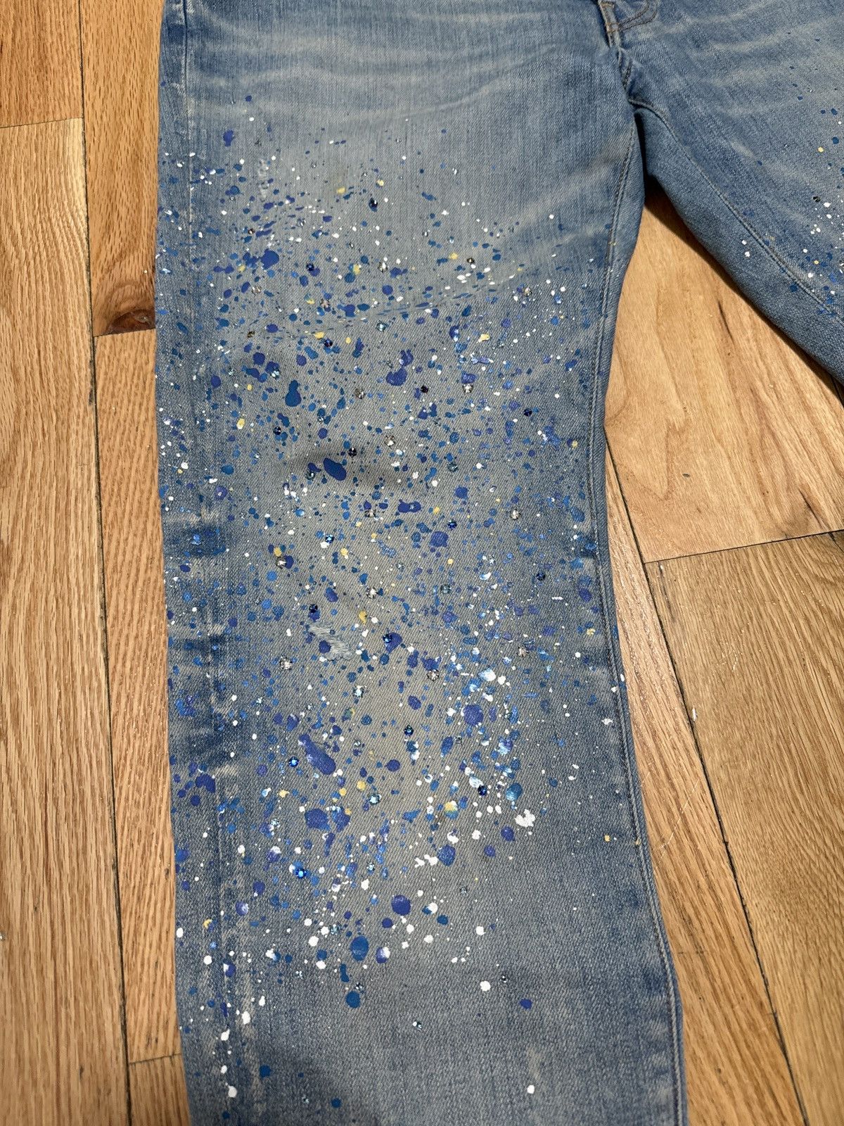 Amiri Amiri with blue stones Size US 34 / EU 50 - 4 Thumbnail