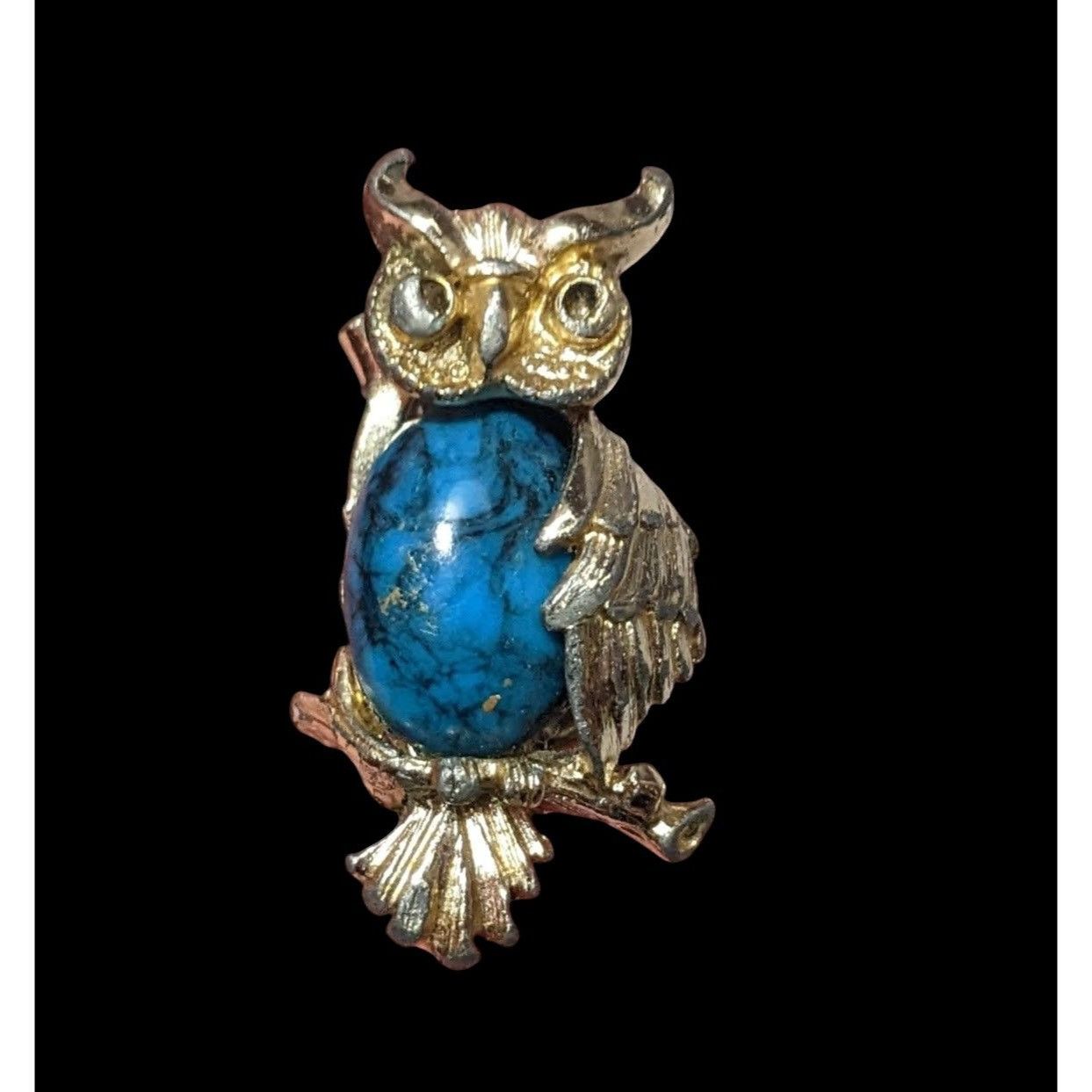 Other Vintage Gerrys Gold Tone Faux Turquoise Owl Brooch Size ONE SIZE - 2 Thumbnail
