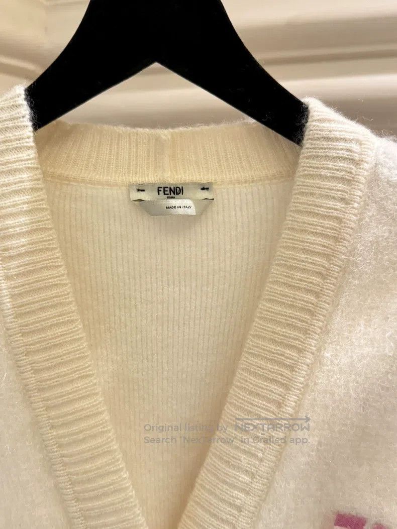 Fendi Fendi White Mohair Cardigan Size S / US 4 / IT 40 - 3 Thumbnail