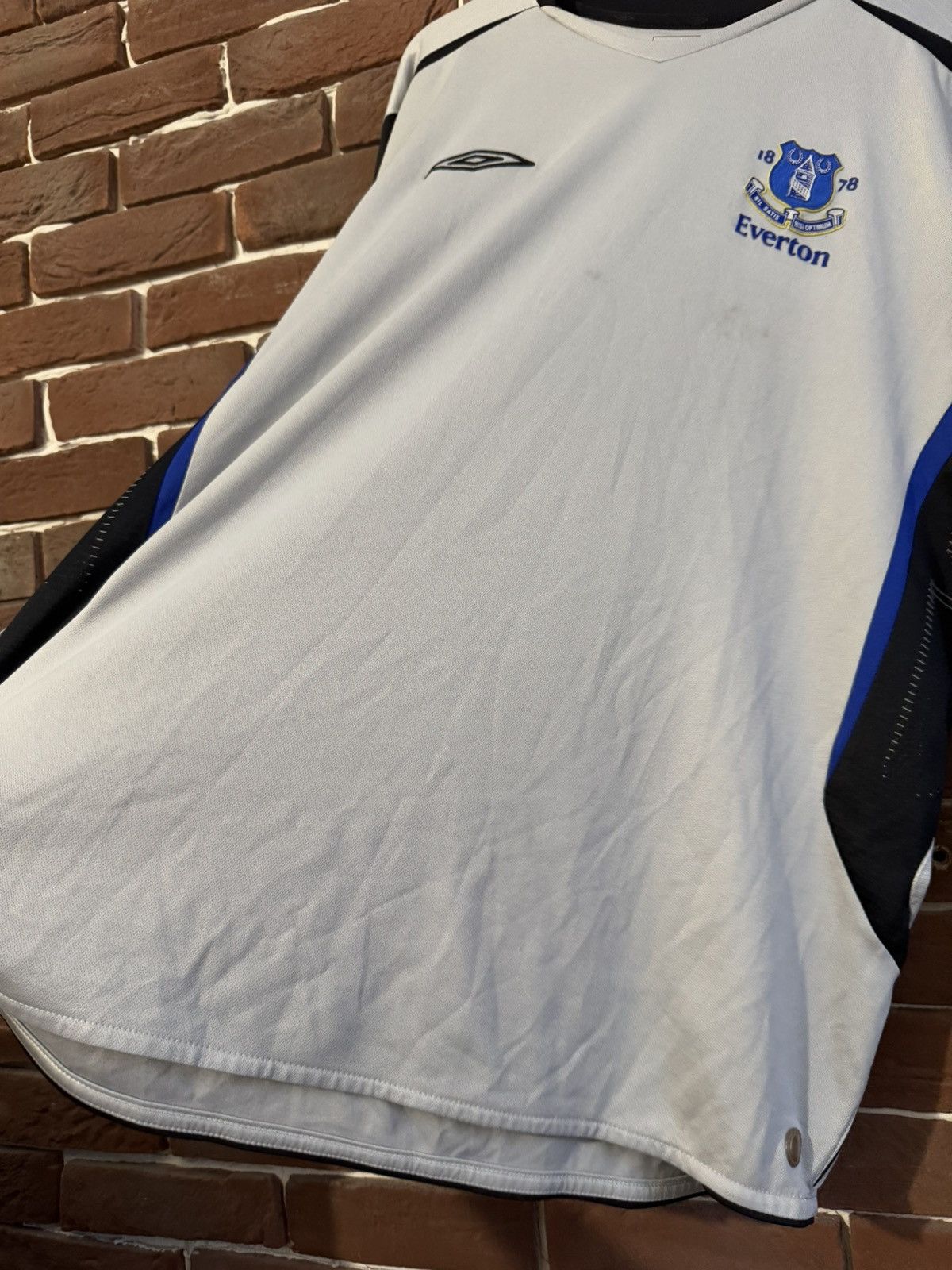 Umbro Rare Vintage 00s Umbro Everton Premier Grey Jersey Soccer Size US XXL / EU 58 / 5 - 5 Thumbnail