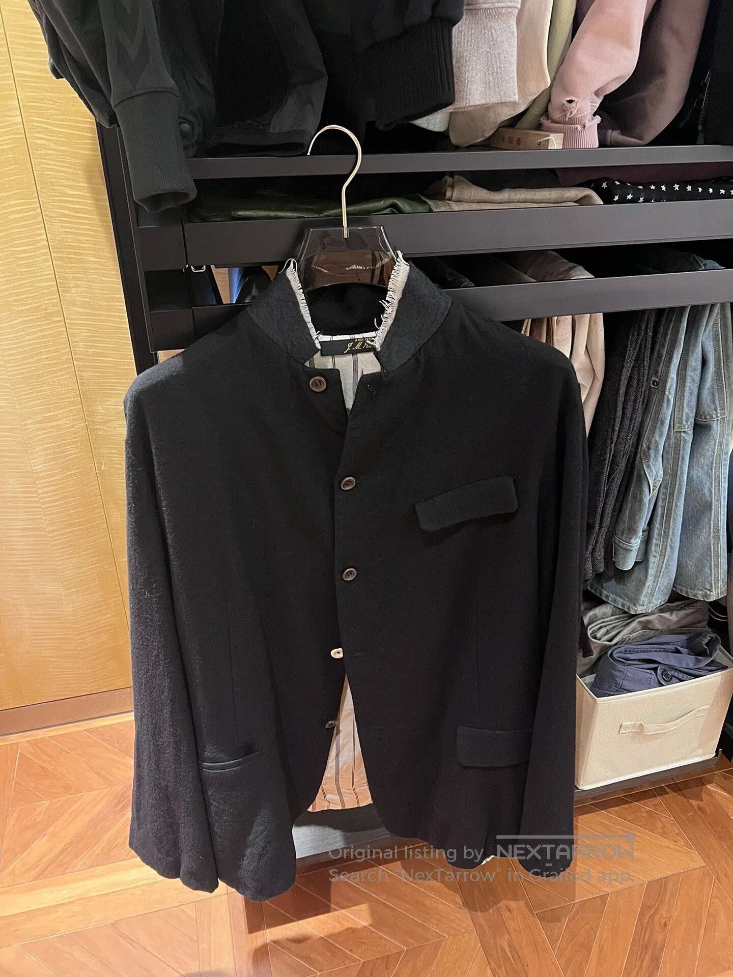 Archivio J.M. Ribot black ribbed coat with silk lining. Size US M / EU 48-50 / 2 - 1 Thumbnail