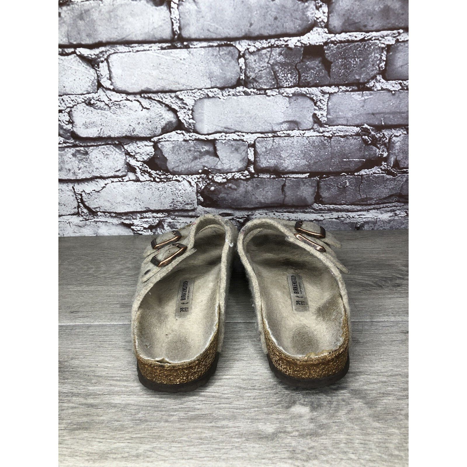 Birkenstock Birkenstock Wool Felt Beige Arizona Comfort Slides Sandals W Size US 7.5 / IT 37.5 - 3 Thumbnail