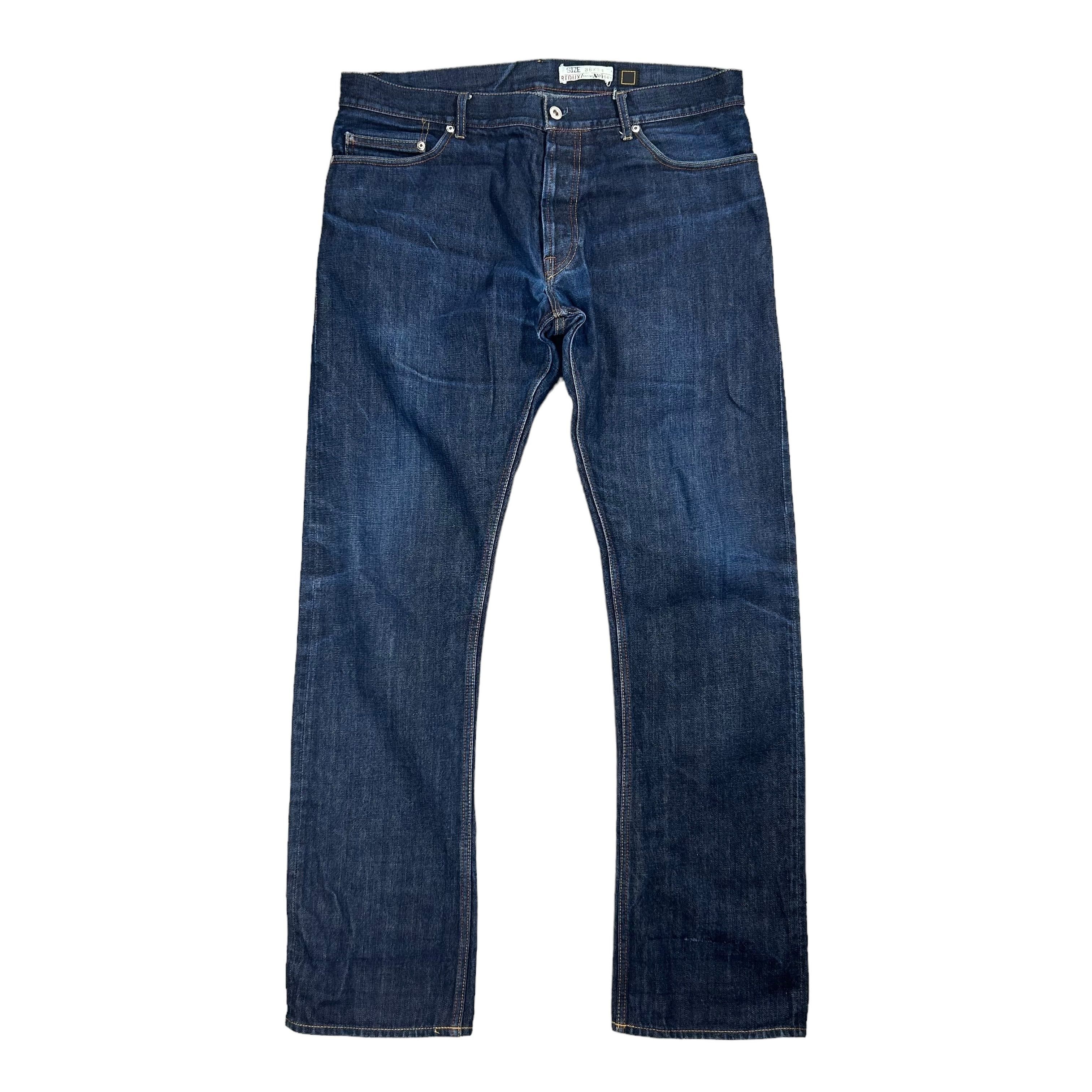 Japanese Brand × Vintage Redux Selvedge Raw Indigo Japanese Denim Regular W36L34 Size US 36 / EU 52 - 1 Thumbnail