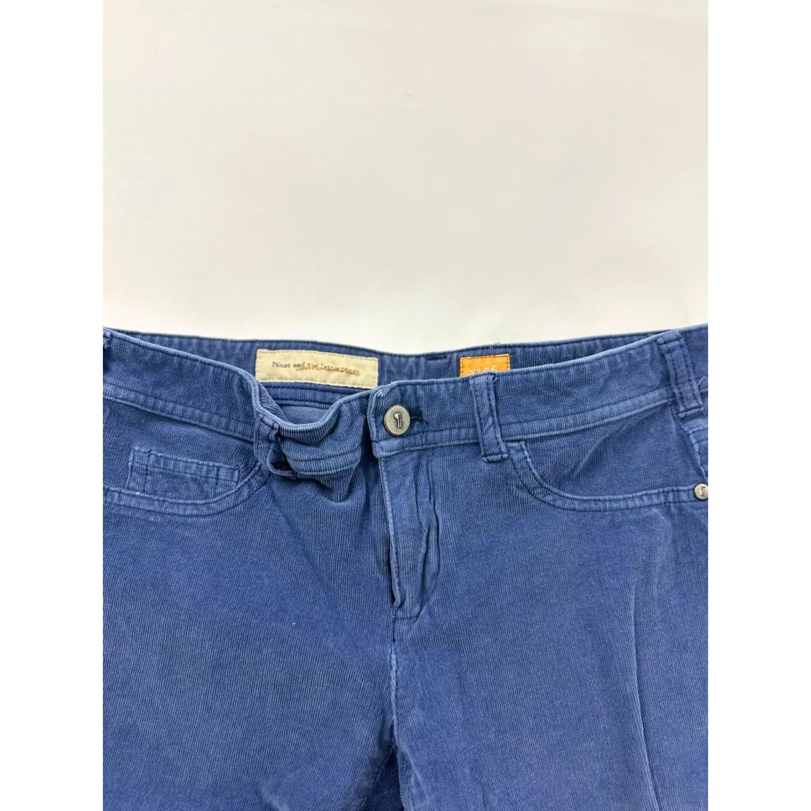 Anthropologie Pilcro and the Letterpress Pants Anthropologie 26 Blue Corduroy Serif Size 26" / US 2 / IT 38 - 3 Thumbnail