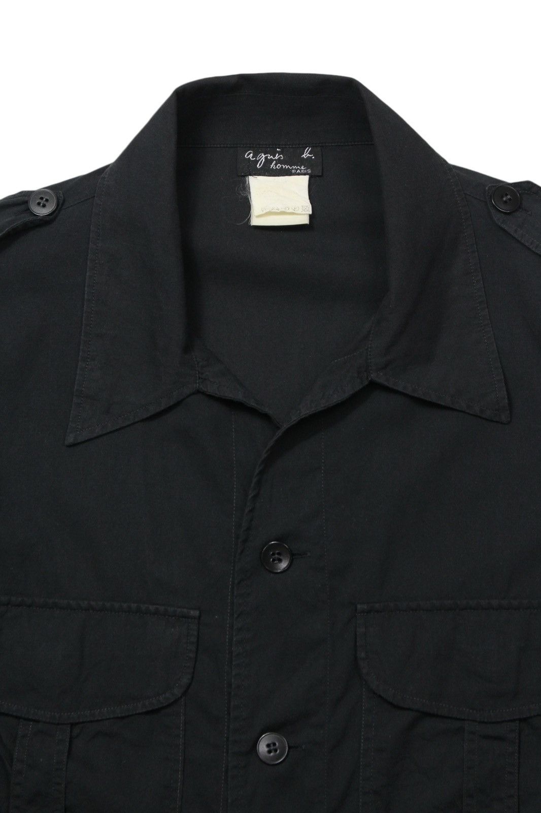 agnes b. 1990S AGNES B HOMME MILITARY LINEN SHIRT Size US L / EU 52-54 / 3 - 4 Thumbnail