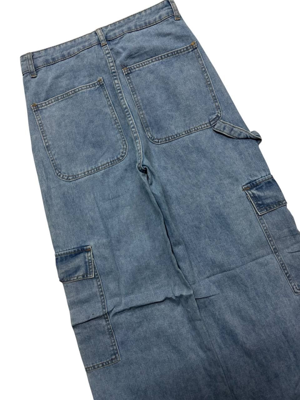 20471120 💥Baggy💥Shein Wide Leg Blue Pocket Carpenter Jeans Streetwear Size US 29 - 9 Thumbnail