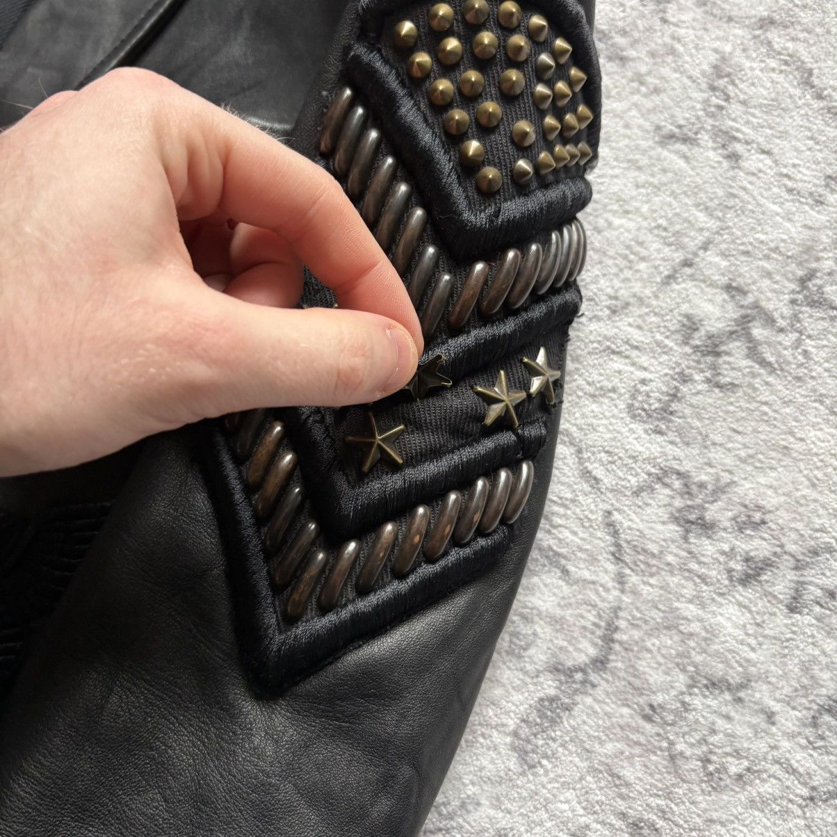 Balmain Balmain SS10 Military Patch Leather Blazer Jacket | Size 38 Size 38R - 8 Thumbnail