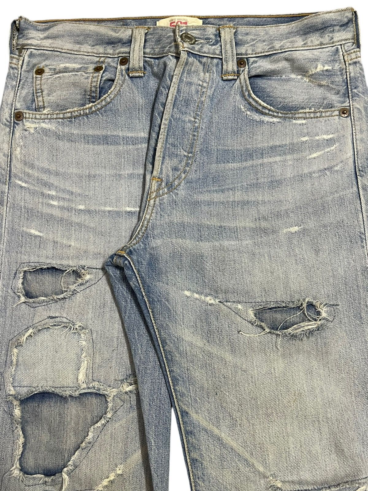 Levi's Vintage 90s Levis 501 Blue Wash Style Distressed Baggy Jeans Size US 29 - 4 Thumbnail