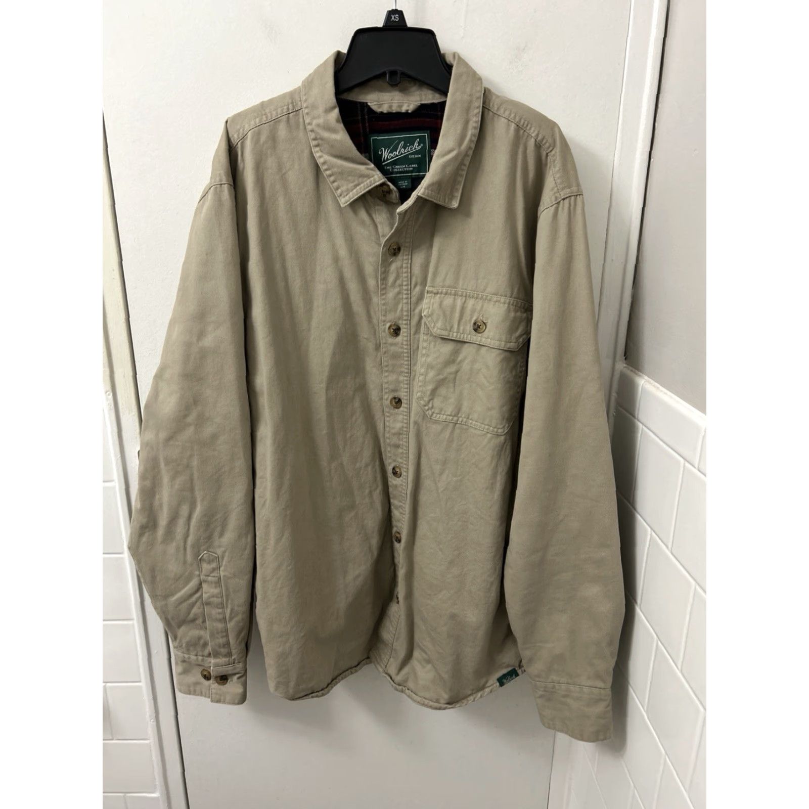 Vintage Woolrich Shirt Jacket Mens L Tan Flannel Lined Shacket Button Down L/S Plaid Casual Workwear Vintage Not Size US L / EU 52-54 / 3 - 2 Thumbnail