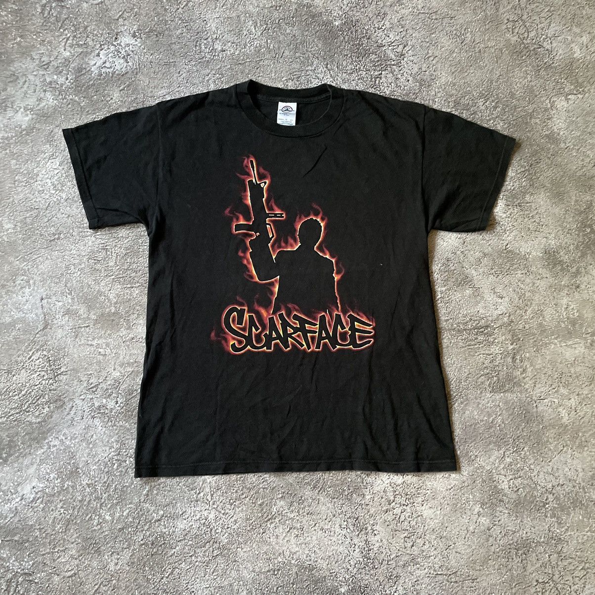 Vintage Vintage Y2K Scarface Graphic Tee Sun Faded Streetwear Slim M Size US M / EU 48-50 / 2 - 3 Thumbnail