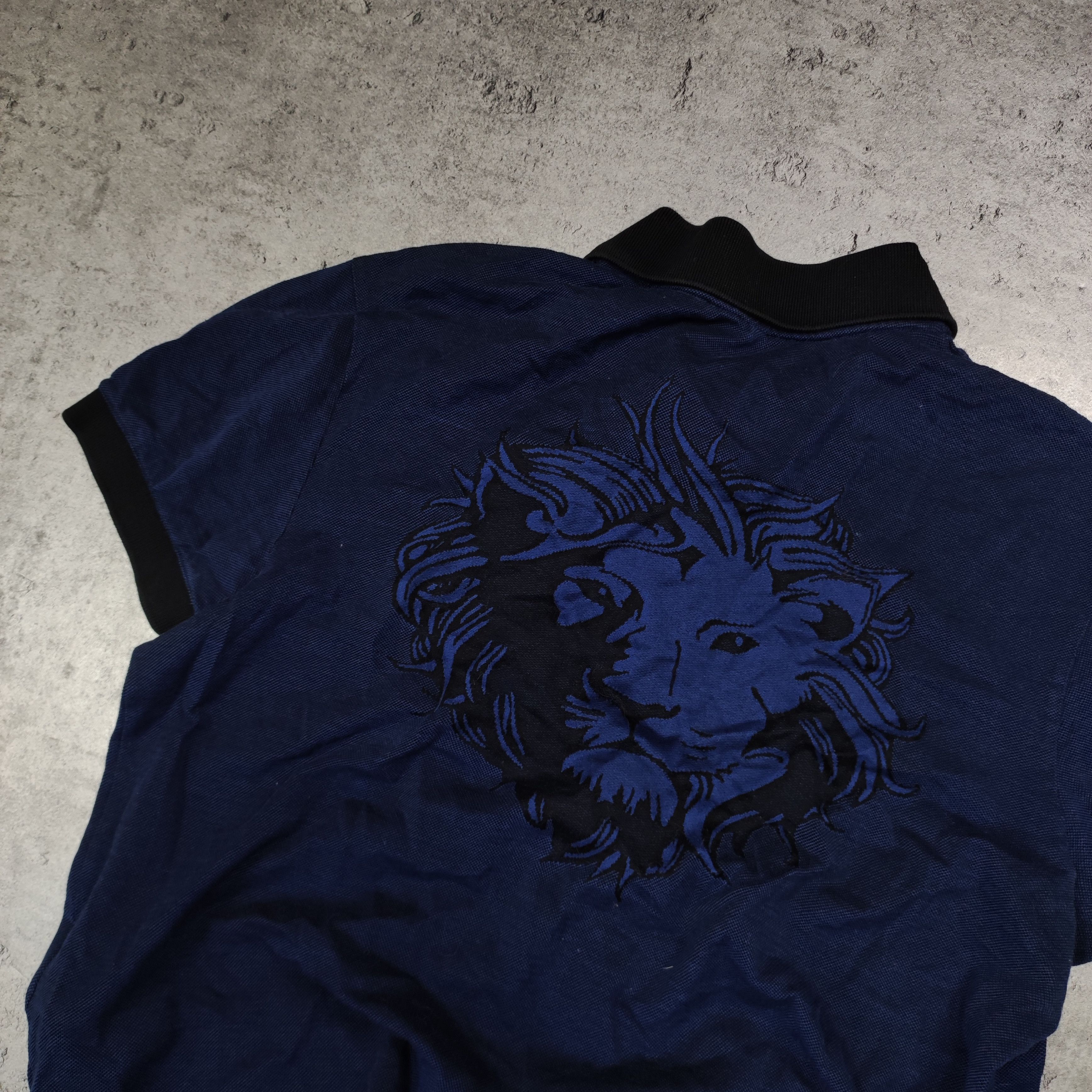 Versace × Versus Versace RARE Versus Gianni Versace Lion Head Skinny Polo Shirt Size US M / EU 48-50 / 2 - 10 Thumbnail