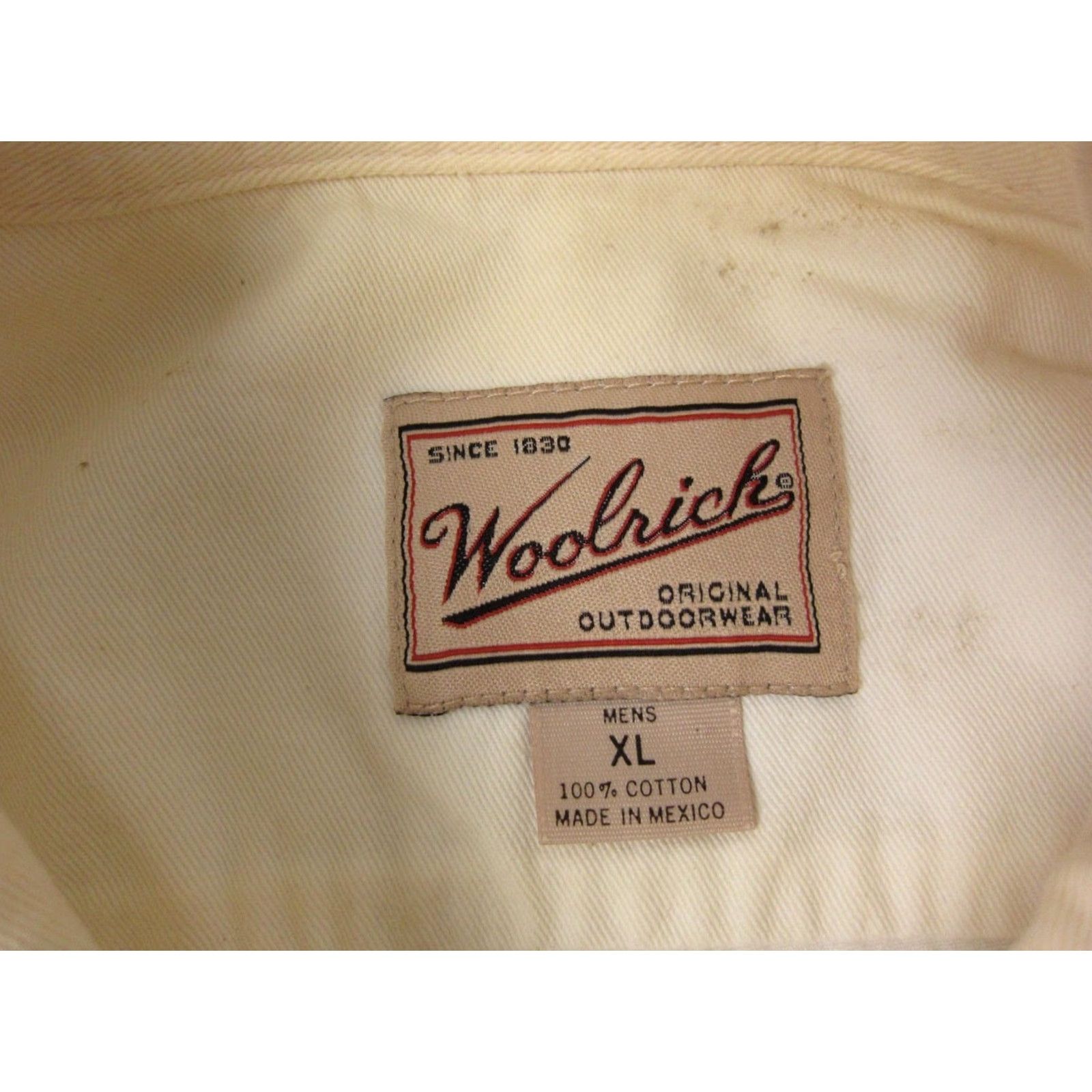 Vintage VINTAGE Woolrich Shirt Men XL Creme Ivory Canvas Button-Up Long Sleeve Collared Western Outdoor Pockets All Seasons Fall Winter Spring Mens Size US XL / EU 56 / 4 - 5 Thumbnail