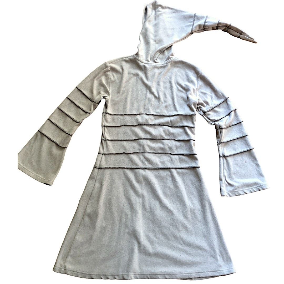 Gypsy Psytrance Jedi Forest Elf Handmade Long Hoodie Jacket - Med. Size US M / EU 48-50 / 2 - 3 Thumbnail