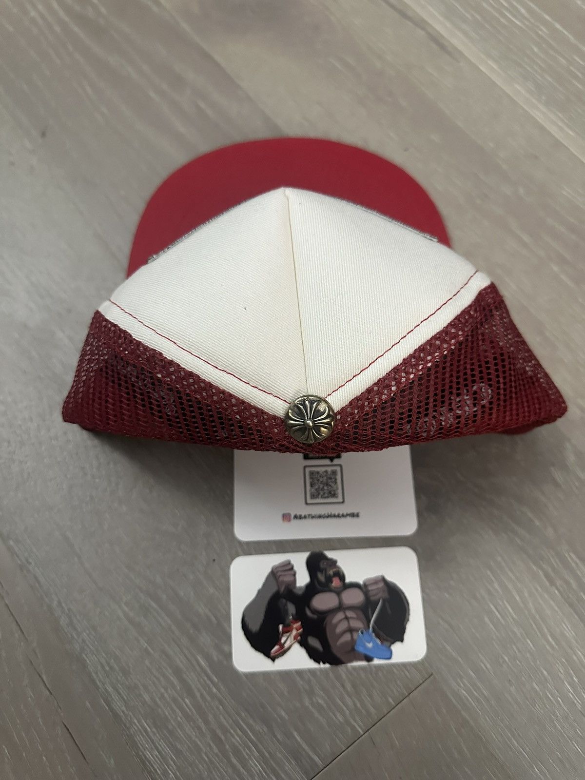 Chrome Hearts Chrome Hearts FUCK Hollywood Trucker Hat Red/White Size ONE SIZE - 4 Thumbnail
