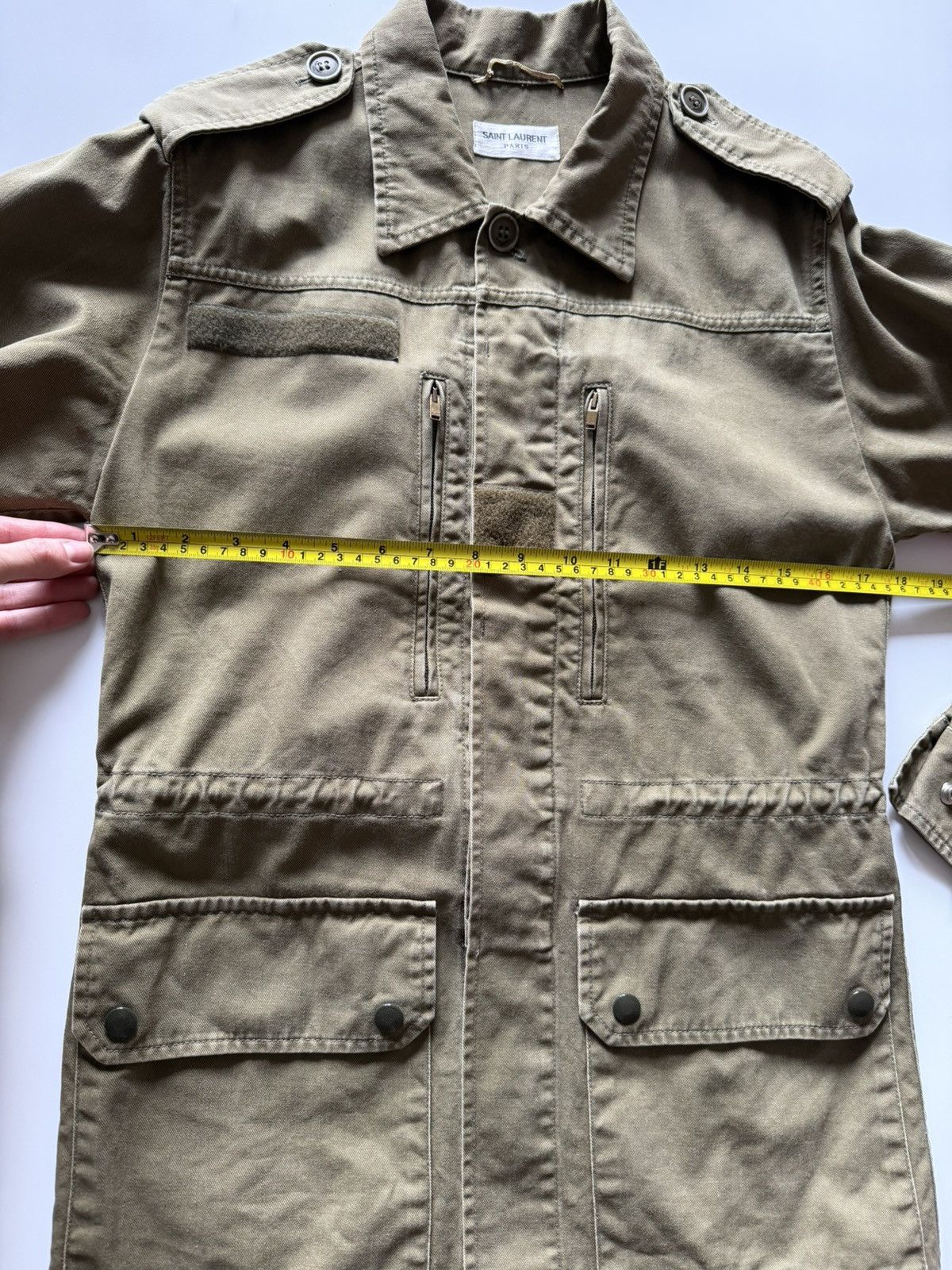 Saint Laurent Paris Saint Laurent Paris 16SS Military Jacket Khaki Size XS / US 0-2 / IT 36-38 - 16 Thumbnail