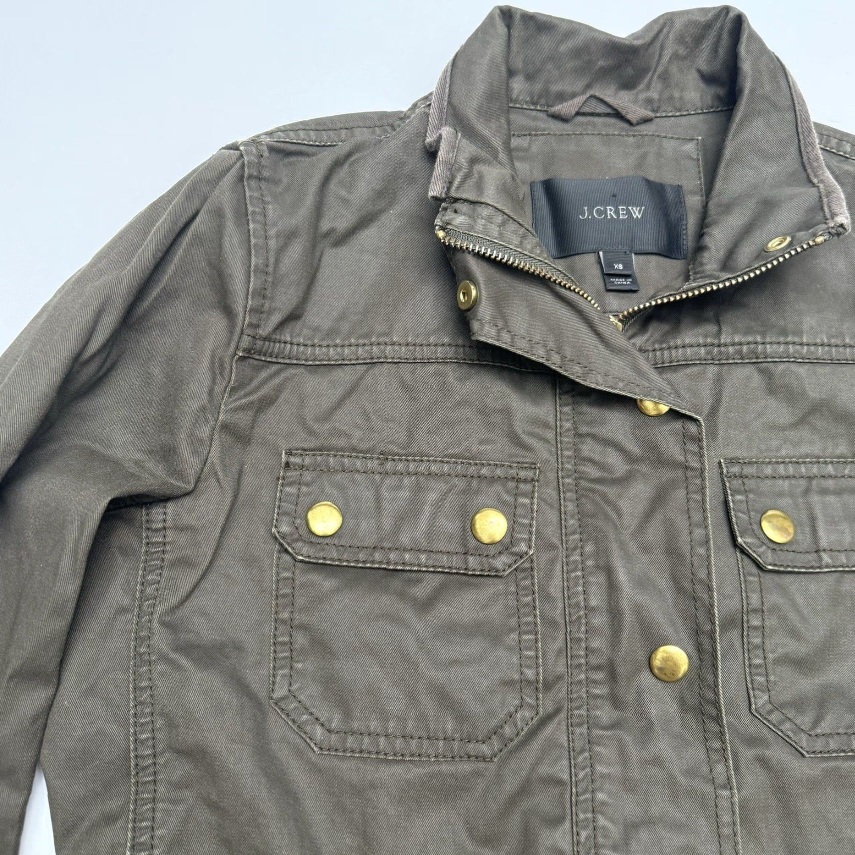 J.Crew J.CREW Downtown Field Jacket Women's XS Cotton Moss Brown Waxed Canvas 19034 Buckskin Brown Jacket Womens XS Cotton Moss Brown Waxed Canvas 19034 Size XS / US 0-2 / IT 36-38 - 6 Thumbnail