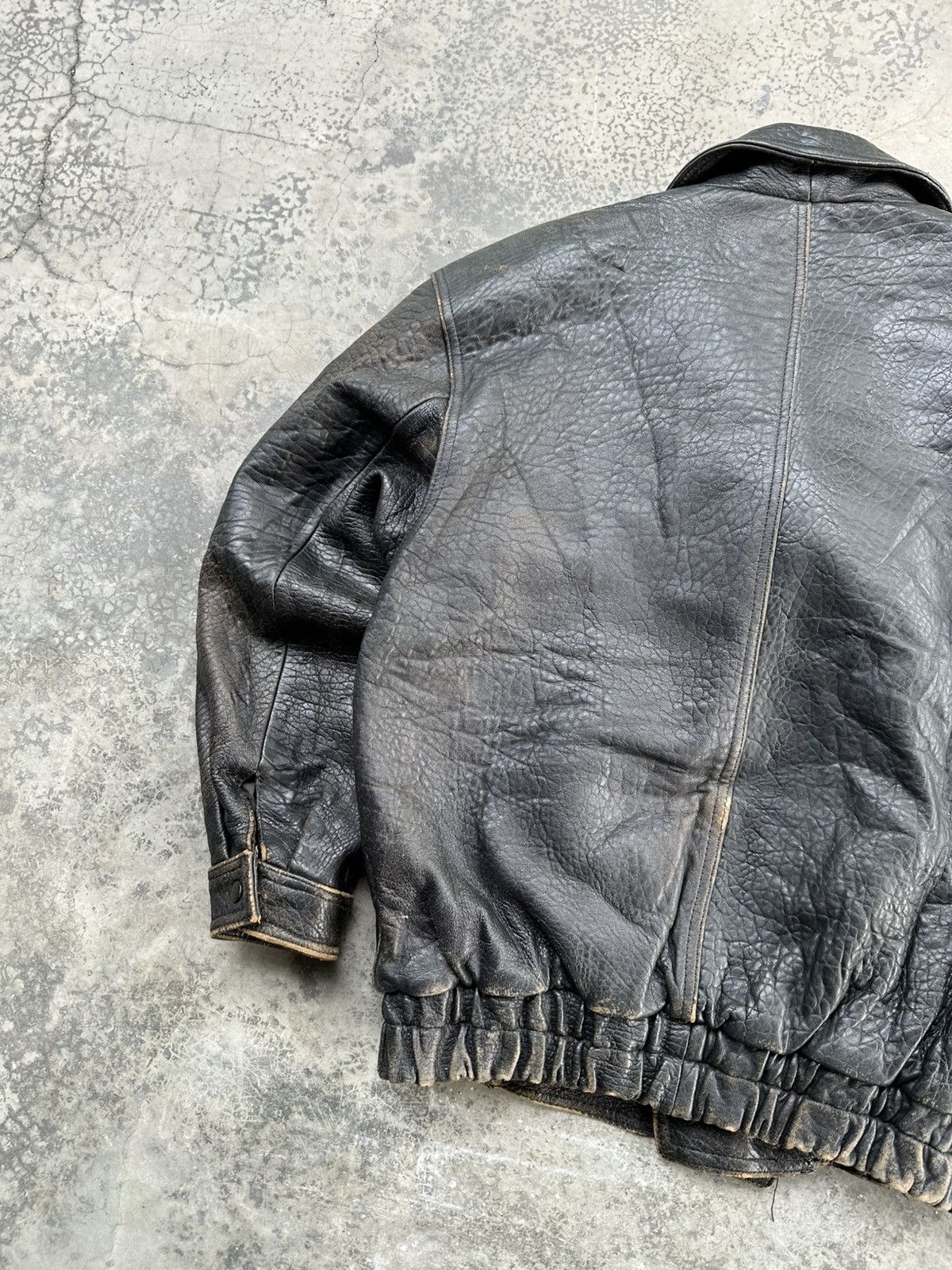 Vintage Vintage V_Luck Double Collar Sheepskin Leather Bomber Jacket Size US L / EU 52-54 / 3 - 10 Thumbnail