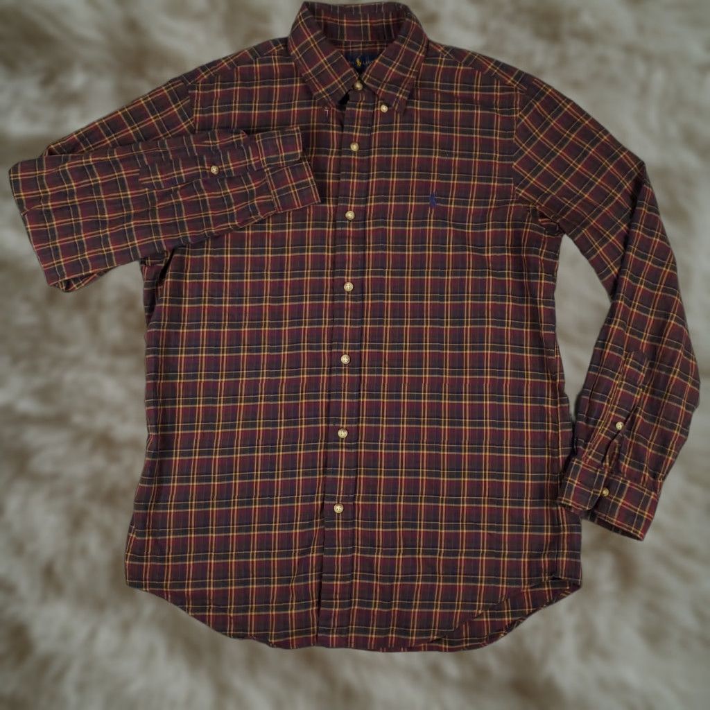 Ralph Lauren Ralph Lauren Shirt Mens Medium Red Plaid Button-Up Long Sleeve Size US M / EU 48-50 / 2 - 1 Thumbnail