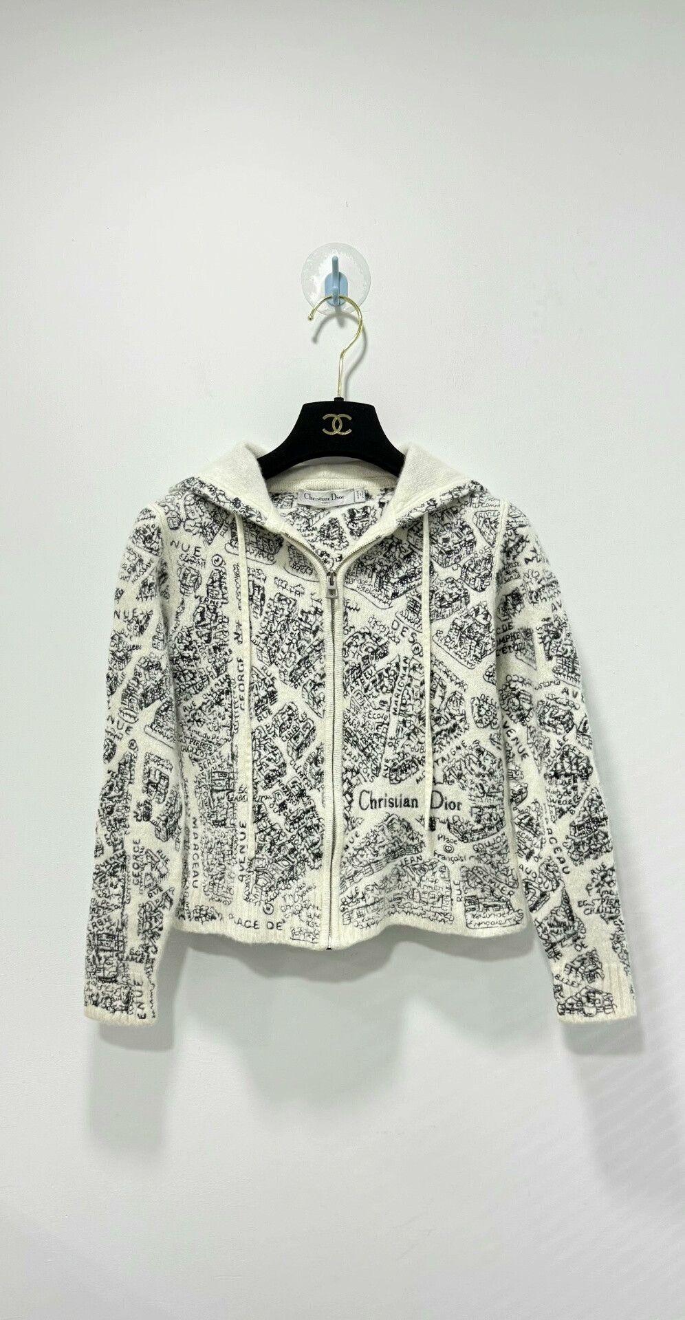 Dior Dior Paris Map Hooded Cashmere Cardigan Size S / US 4 / IT 40 - 1 Thumbnail
