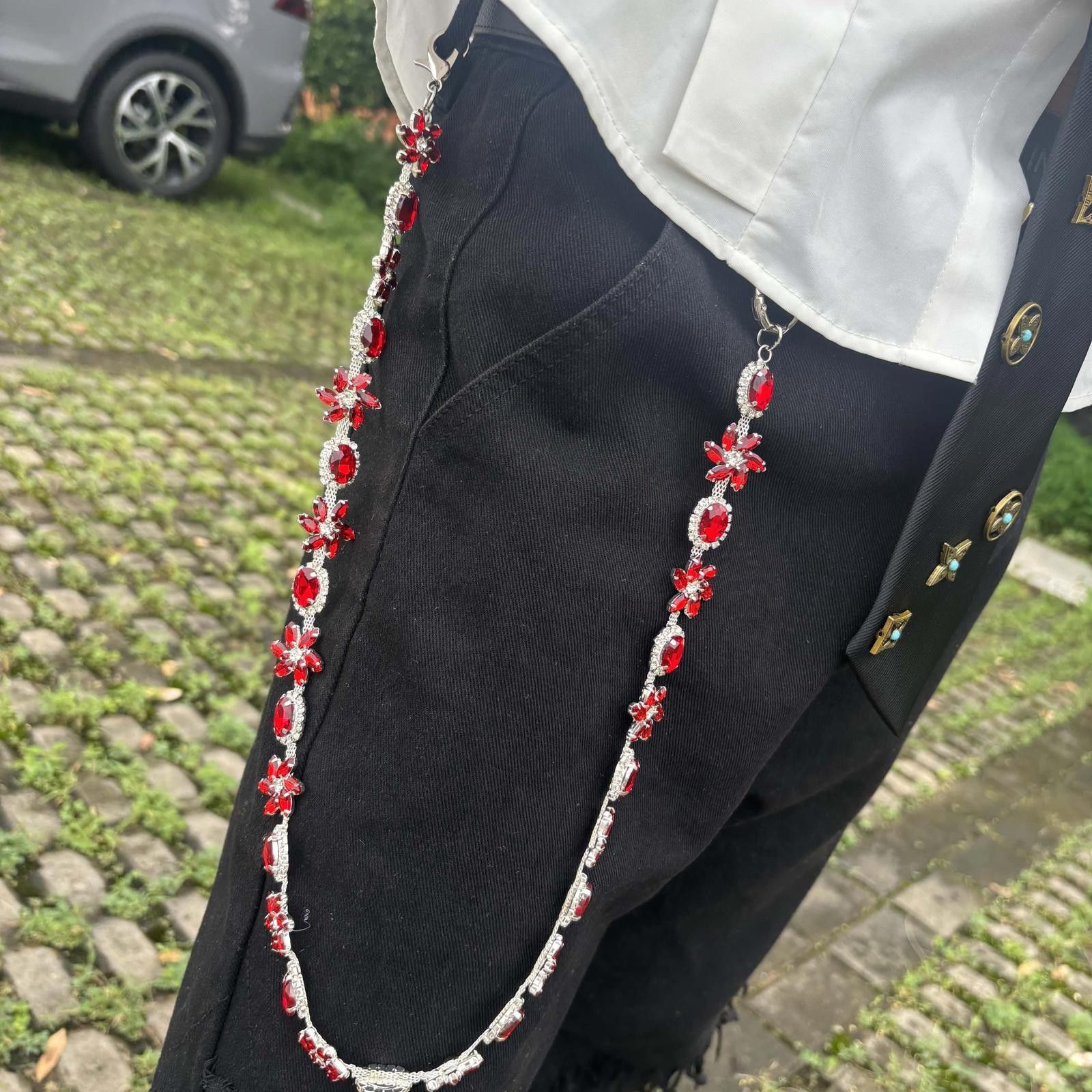 Jewelry Pigeon Blood Ruby Pants Chain, Wallet Chain Size ONE SIZE - 5 Thumbnail