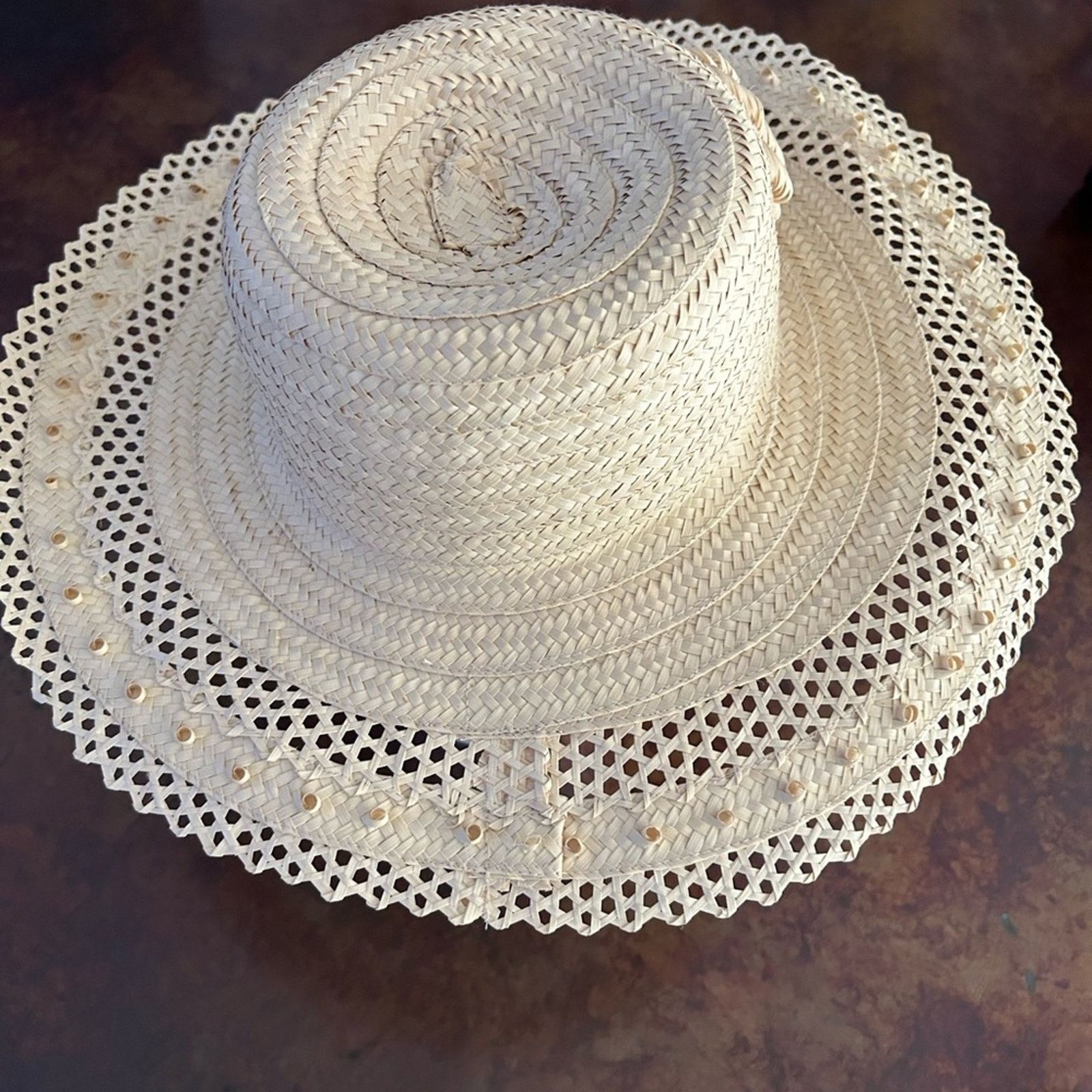 & Other Stories Handmade straw women’s hat with reticulated brim Size ONE SIZE - 3 Thumbnail