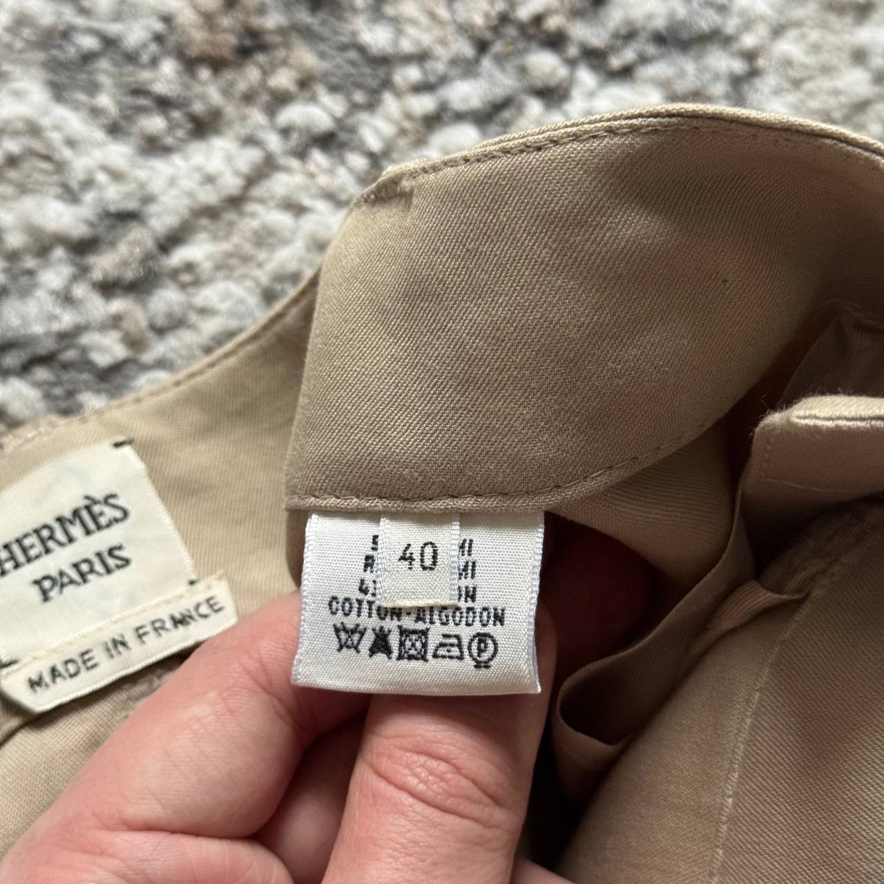 Hermes Hermes Vintage Mid Length Beige Cotton Skirt 40 Size 28" / US 6 / IT 42 - 16 Thumbnail