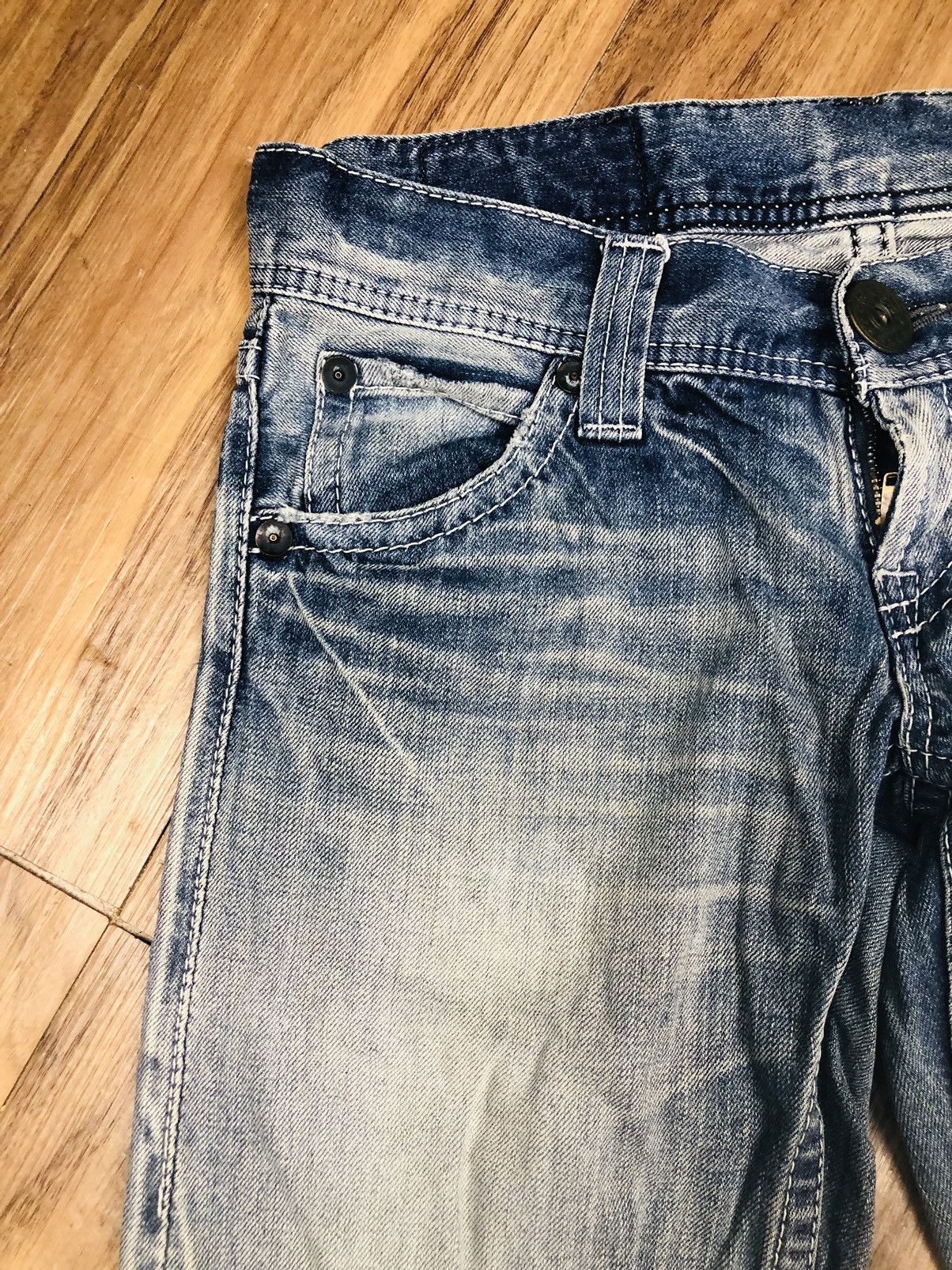 Japanese Brand Rodeo Crowns Distressed Jeans (33) Size 32" / US 10 / IT 46 - 5 Thumbnail