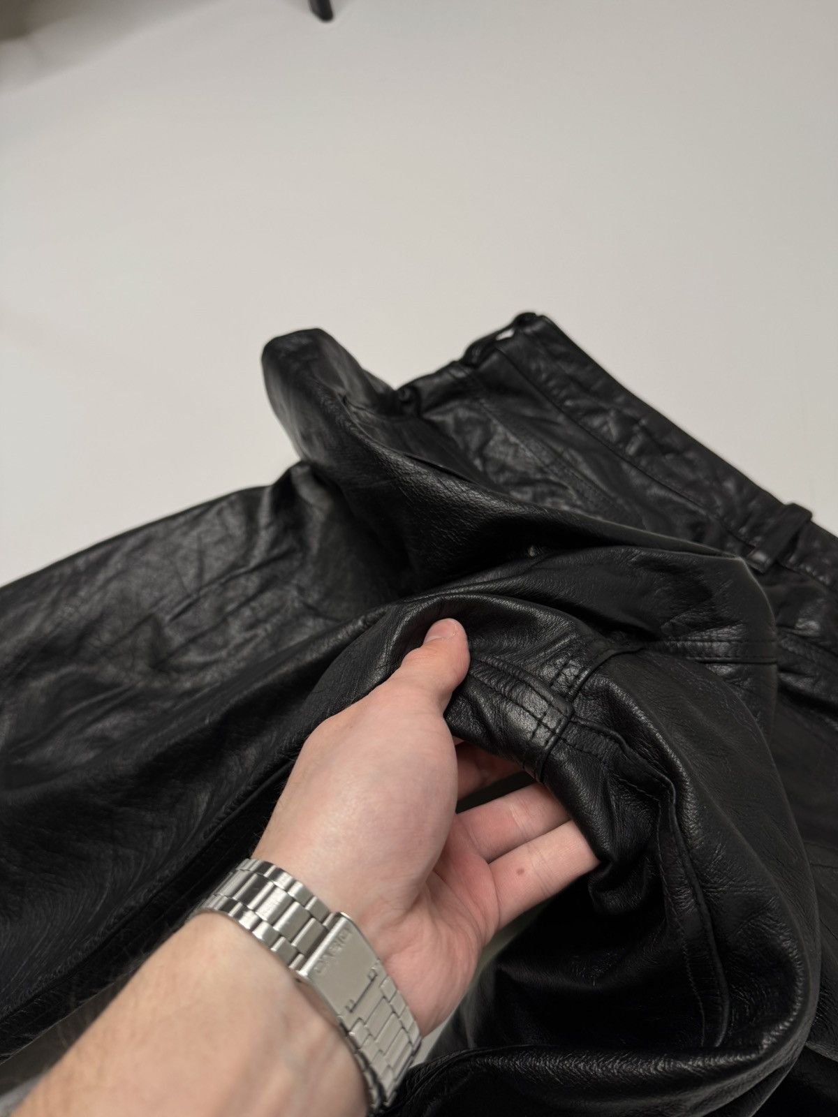 Vintage Vintage avant garde genuine leather pants y2k rick if6was9 Size US 30 / EU 46 - 9 Thumbnail
