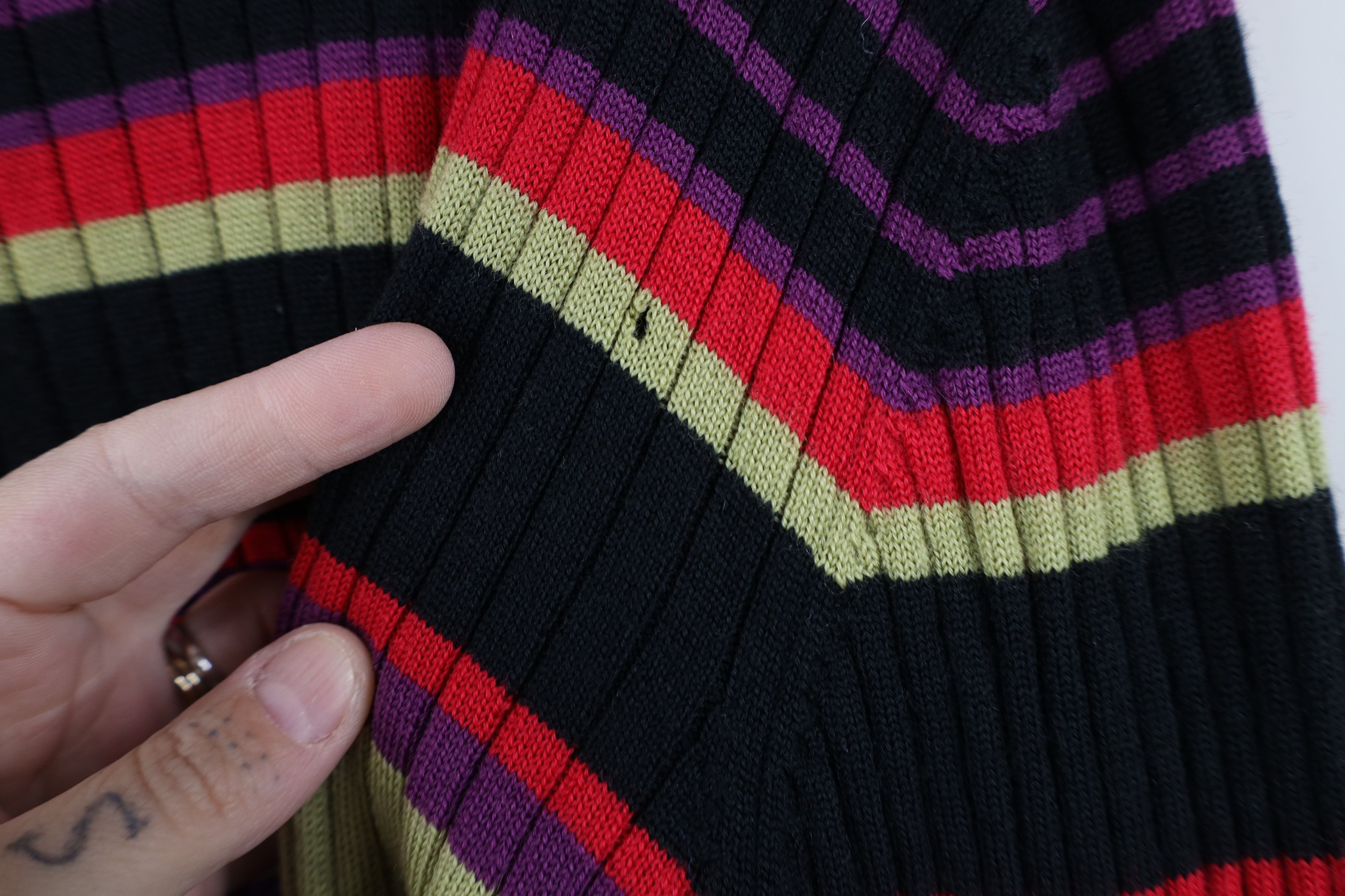 Vintage Vintage 90s Streetwear Wool Ribbed Knit Turtleneck Sweater Size XL / US 12-14 / IT 48-50 - 9 Thumbnail