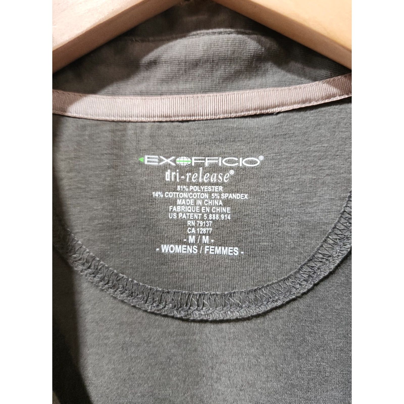 ExOfficio ExOfficio Shirt Womens Button-Up Dri-Release Cotton Blend Gray M Size Medium Front Center Front Size M / US 6-8 / IT 42-44 - 3 Thumbnail