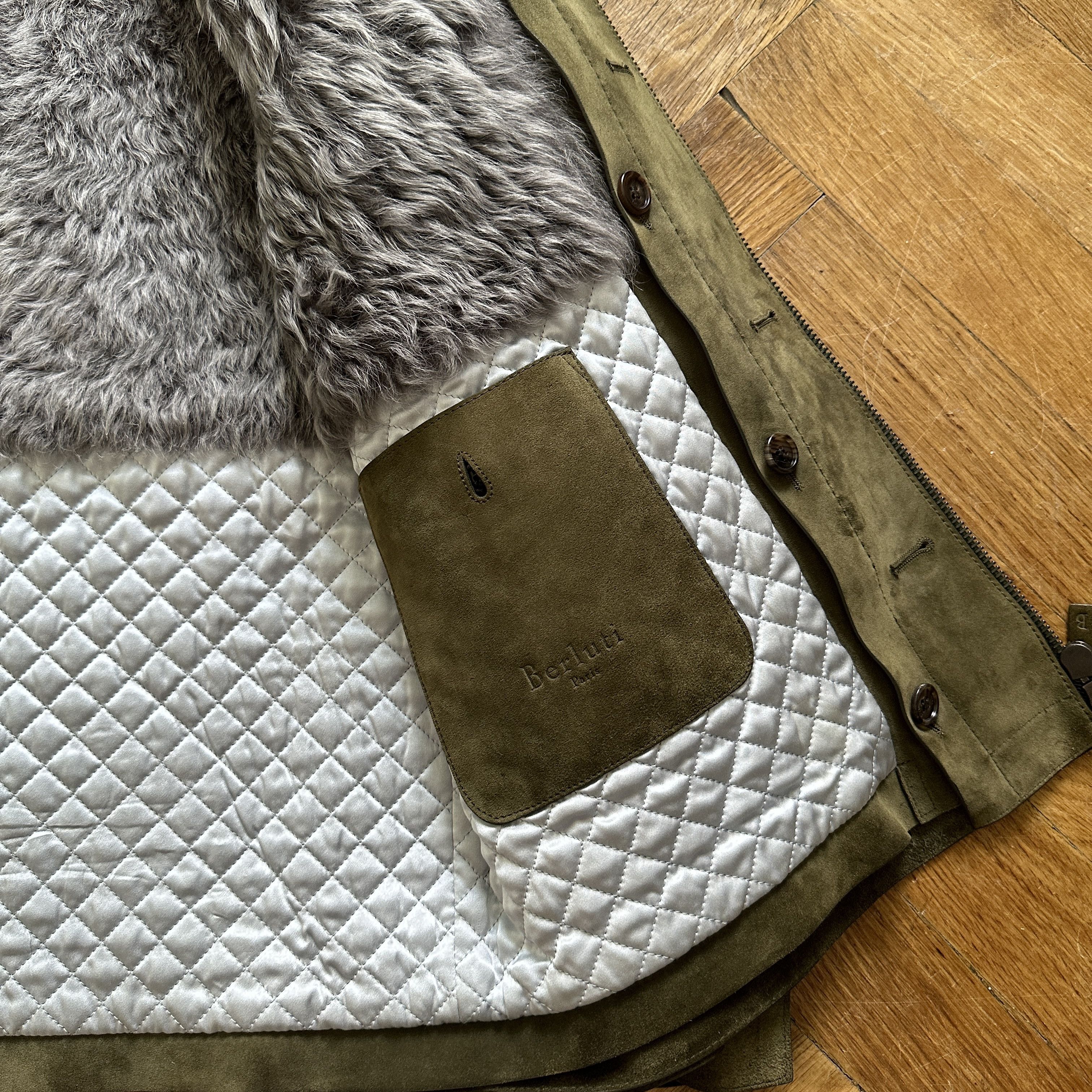 Berluti FW18 Khaki Suede Jacket with Removable Fur Vest Size US S / EU 44-46 / 1 - 11 Thumbnail