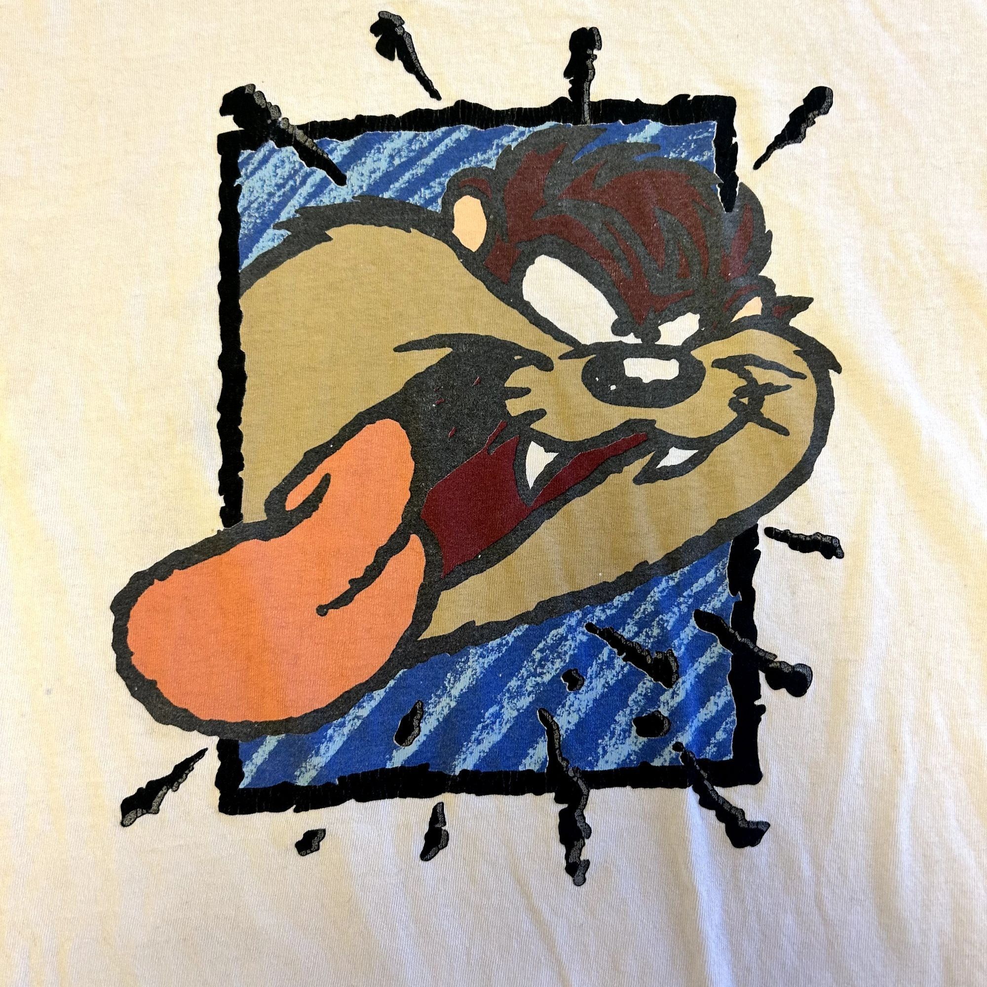 Unkwn 90's Six Flags TAZ Tasmanian Devil LOONEY TOONS 1998 T Shirt ...