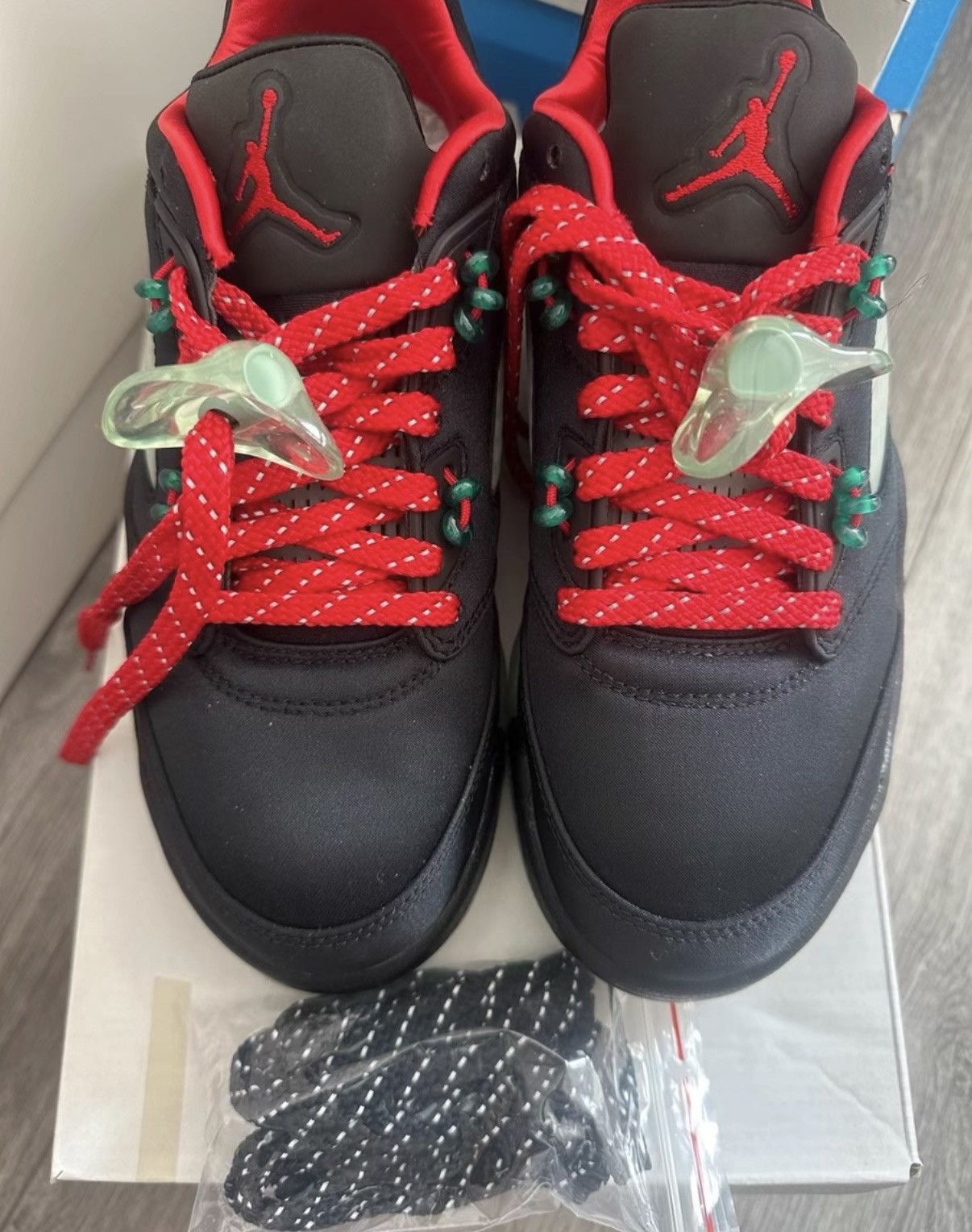 Nike CLOT x Nike Air Jordan 5 Jade, Black & Red K37 Size US 8.5 / IT 38.5 - 4 Thumbnail
