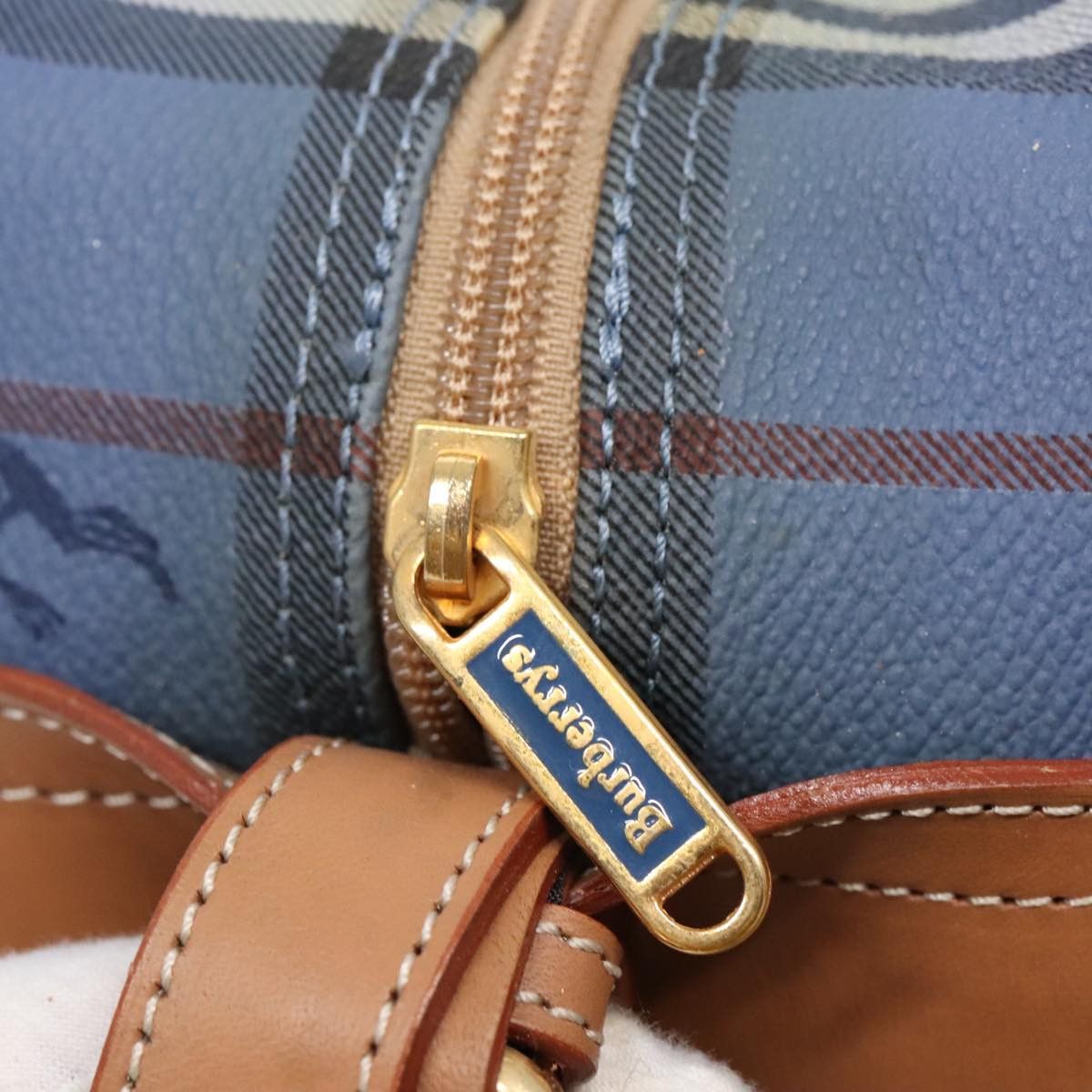 Burberry Burberry Nova Check Shoulder Bag Pvc Leather Blue Gold Size ONE SIZE - 16 Thumbnail