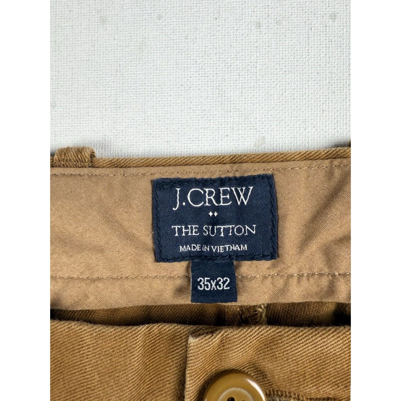 J.Crew J.CREW The Sutton Pants Chinos Men's 35x32 Brown Regular Straight Cotton Canvas Vintage: No (but original says Vintage: No) Size US 35 - 2 Thumbnail