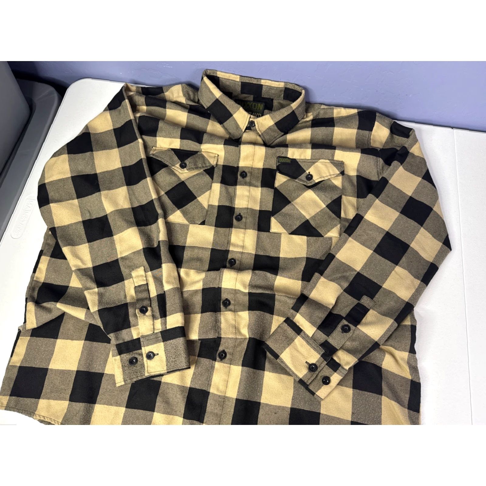 CO VINTAGE Dixxon Flannel Co The Bravo Plaid Shirt 3XL Black & Tan Checkered Button Down Men Shirt Size US XXL / EU 58 / 5 - 4 Thumbnail