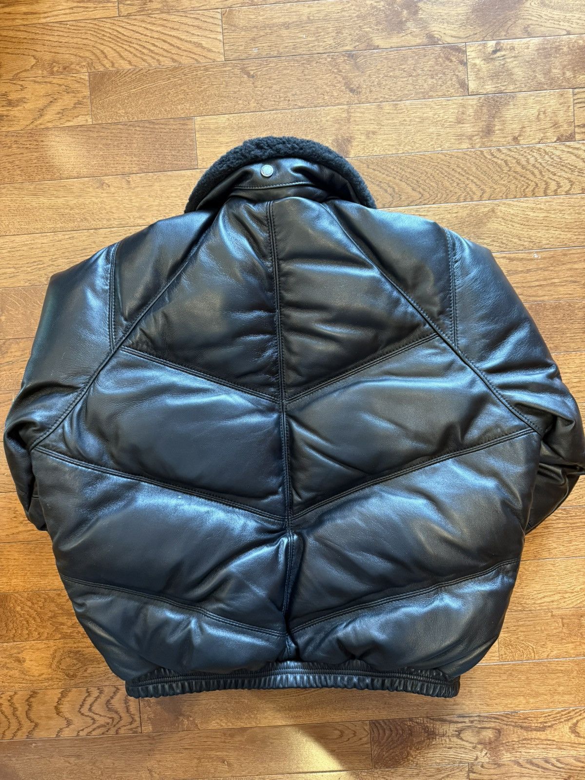 Schott × Supreme Supreme Schott Chevron Leather Down Puffer Jacket Size US L / EU 52-54 / 3 - 8 Thumbnail