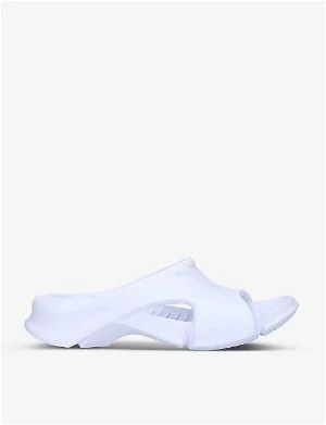 image of Balenciaga O1In1G1123 Mold Slide Sandal In White, Men's (Size 13)