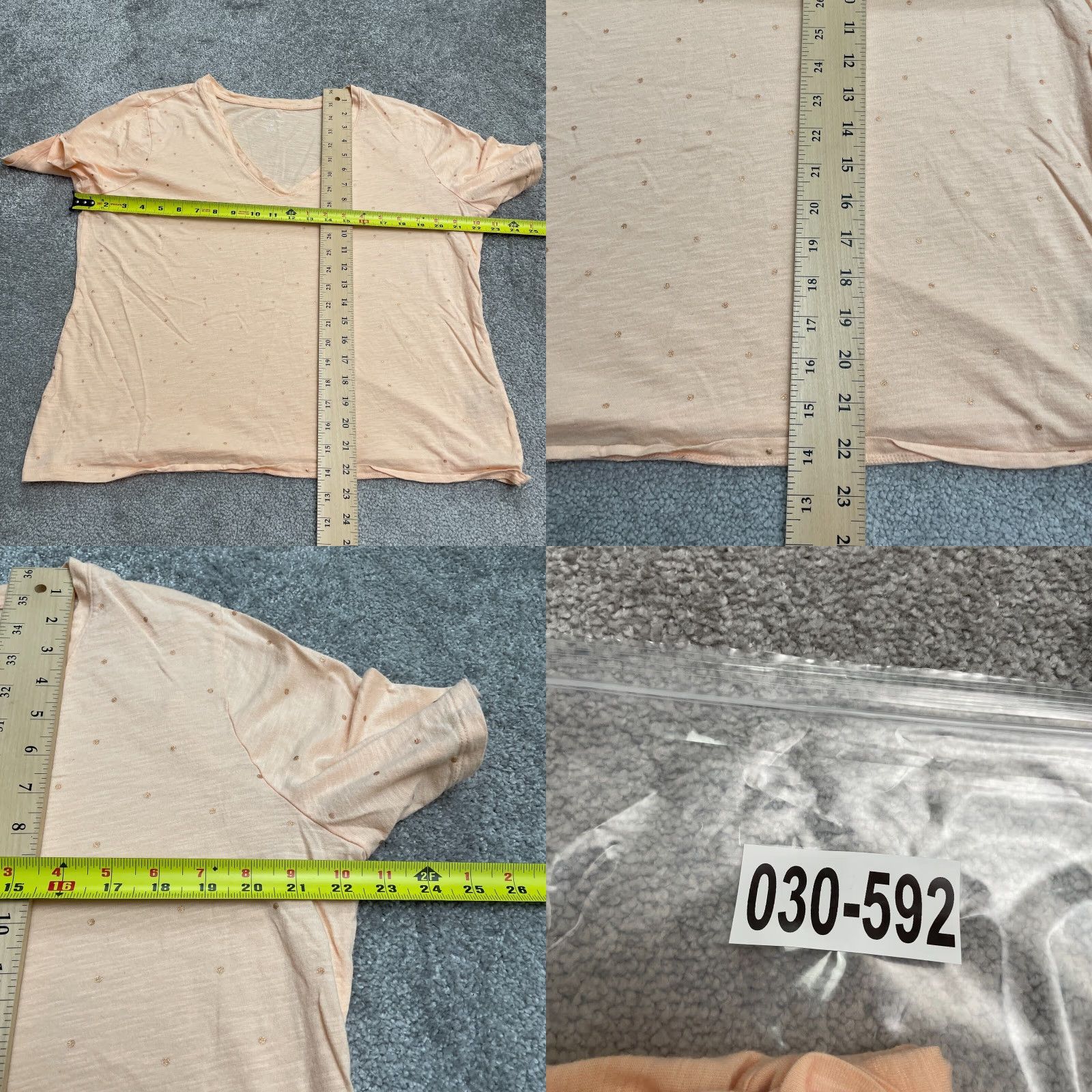 Banana Republic Banana Republic T-Shirt Womens XL Orange Peach Polka Dot V-Neck Casual Tee Top Shirt Size XL / US 12-14 / IT 48-50 - 8 Thumbnail